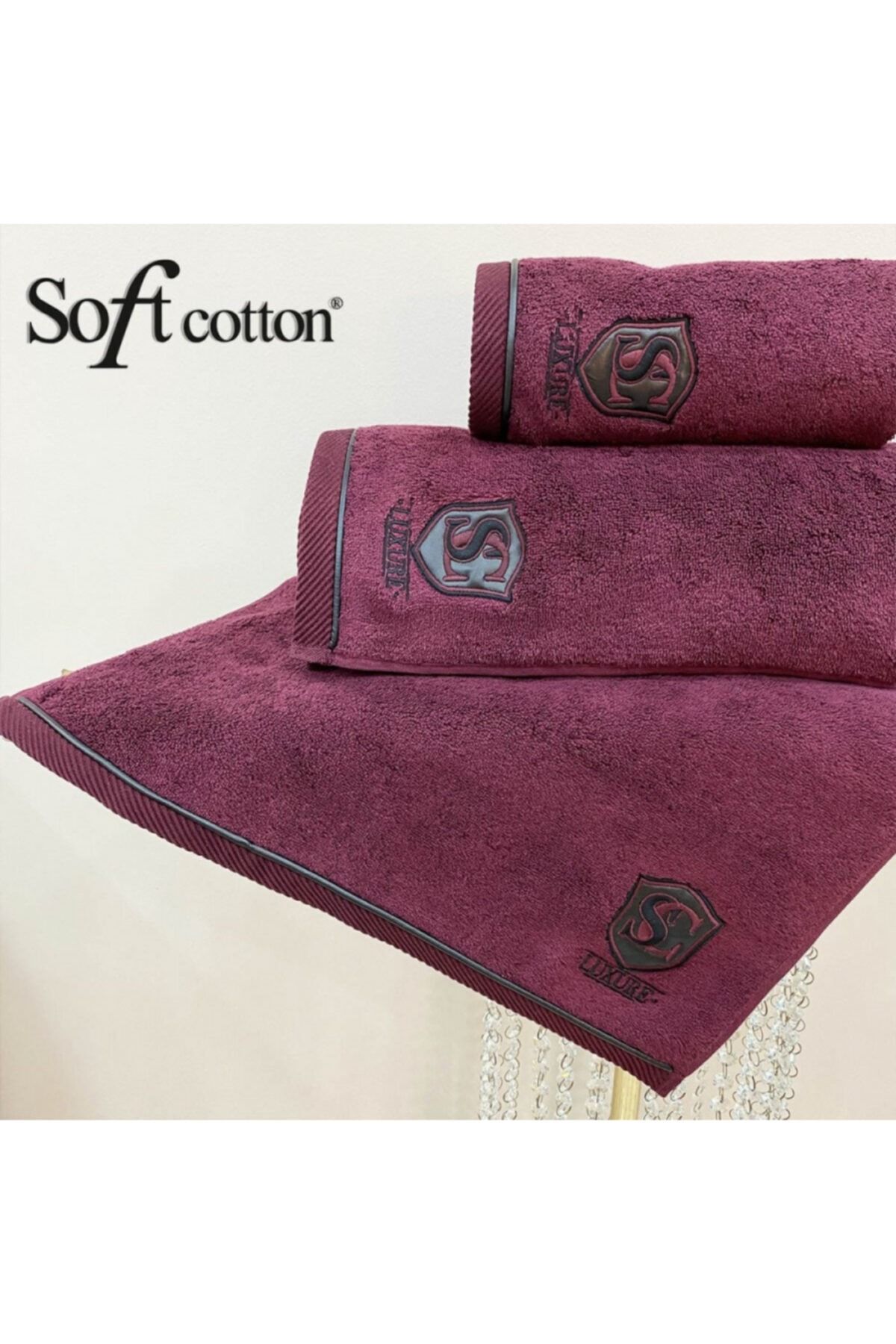 Soft Cotton Luxure Havlu Bordo-85*150 Cm