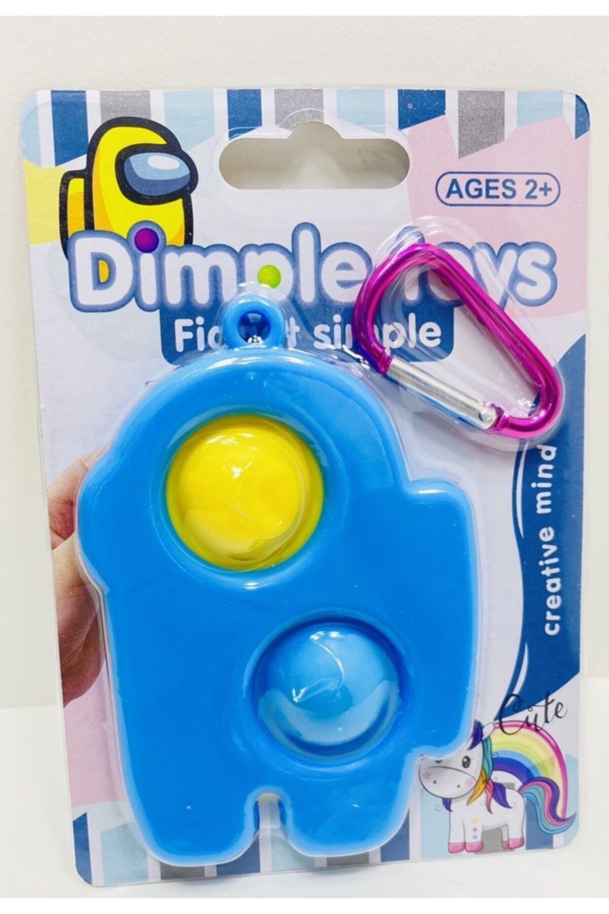 toysandmore Pop It Among Us Dimple Simple Push Bubble Fidget Stres Zihinsel Oyuncak Anahtarlık Popit Mavi
