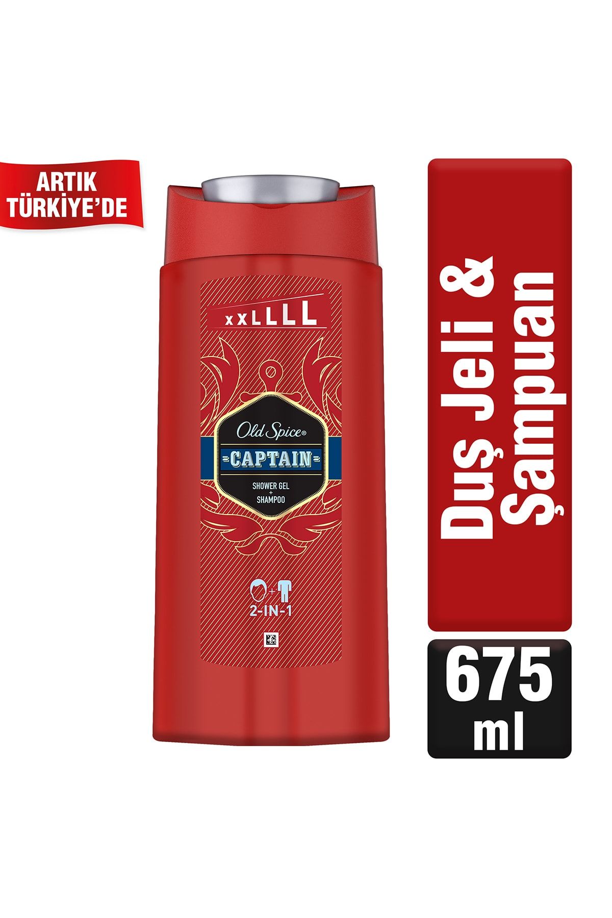 Old Spice Duş Jeli & Şampuan Captain 675 ml Extra Büyük Boy