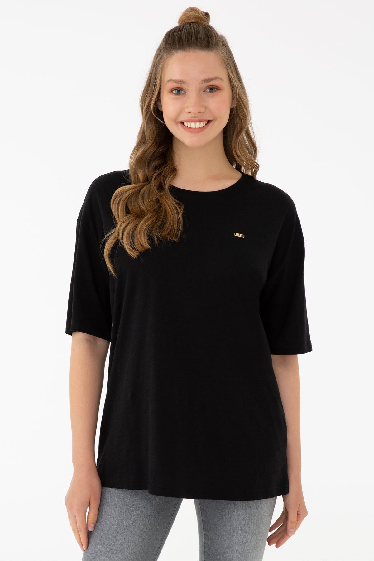 U.S. Polo Assn. Sıyah Kadın T-Shirt