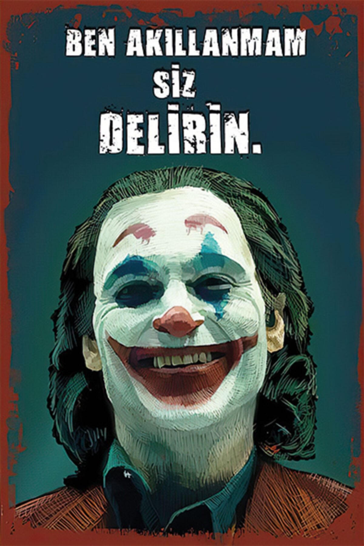 Hayal Poster Joker Retro Ahşap Poster 003