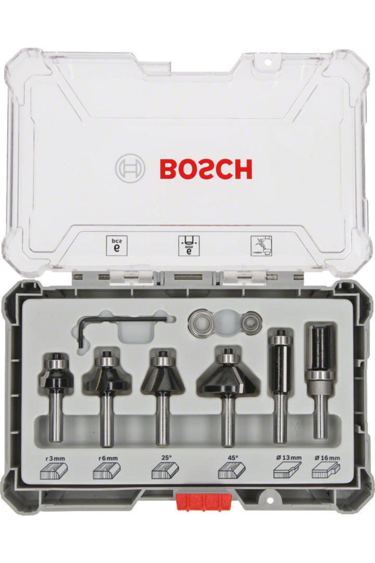 Bosch Freze Ucu Seti 6 Parça Karışık 6 Mm Şaft (pro) Biçimlendirme Ve Kenar Pahlama - 2607017468