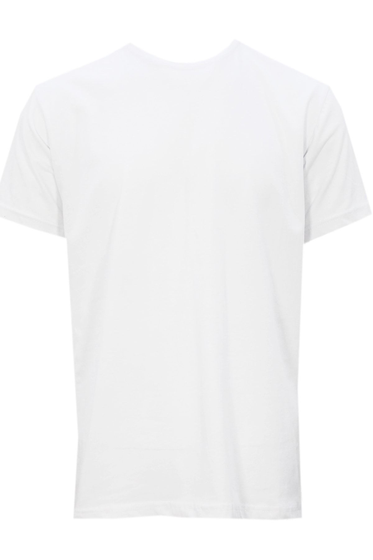 Varetta Erkek Beyaz Büyük Beden Kısa Kollu Likralı Regular Kesim Erkek T_shirt