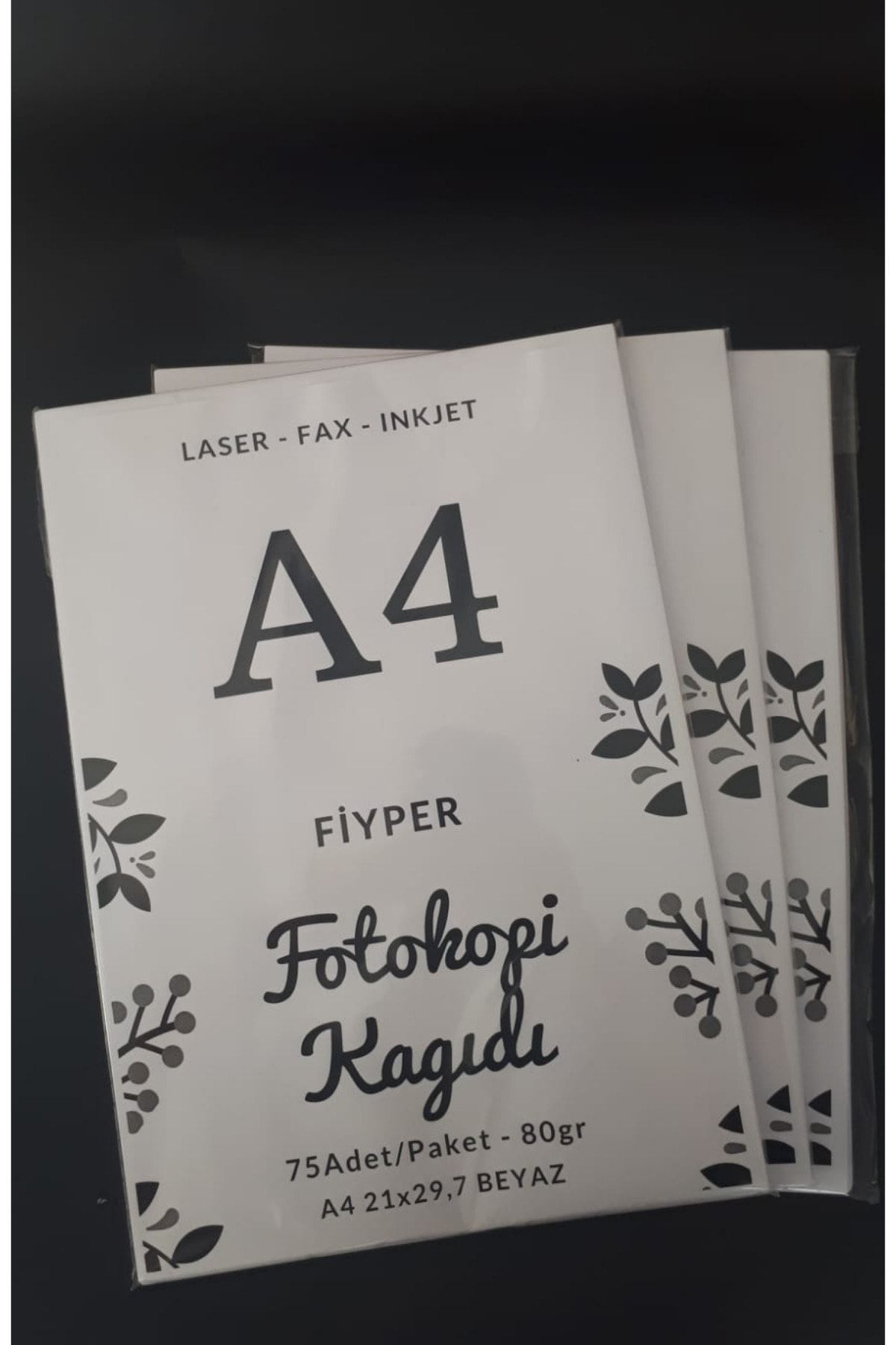 FİYPER A4 Fotokopi Kağıdı - 75'li Paket 80gr /m2 - Dosya Kağıdı