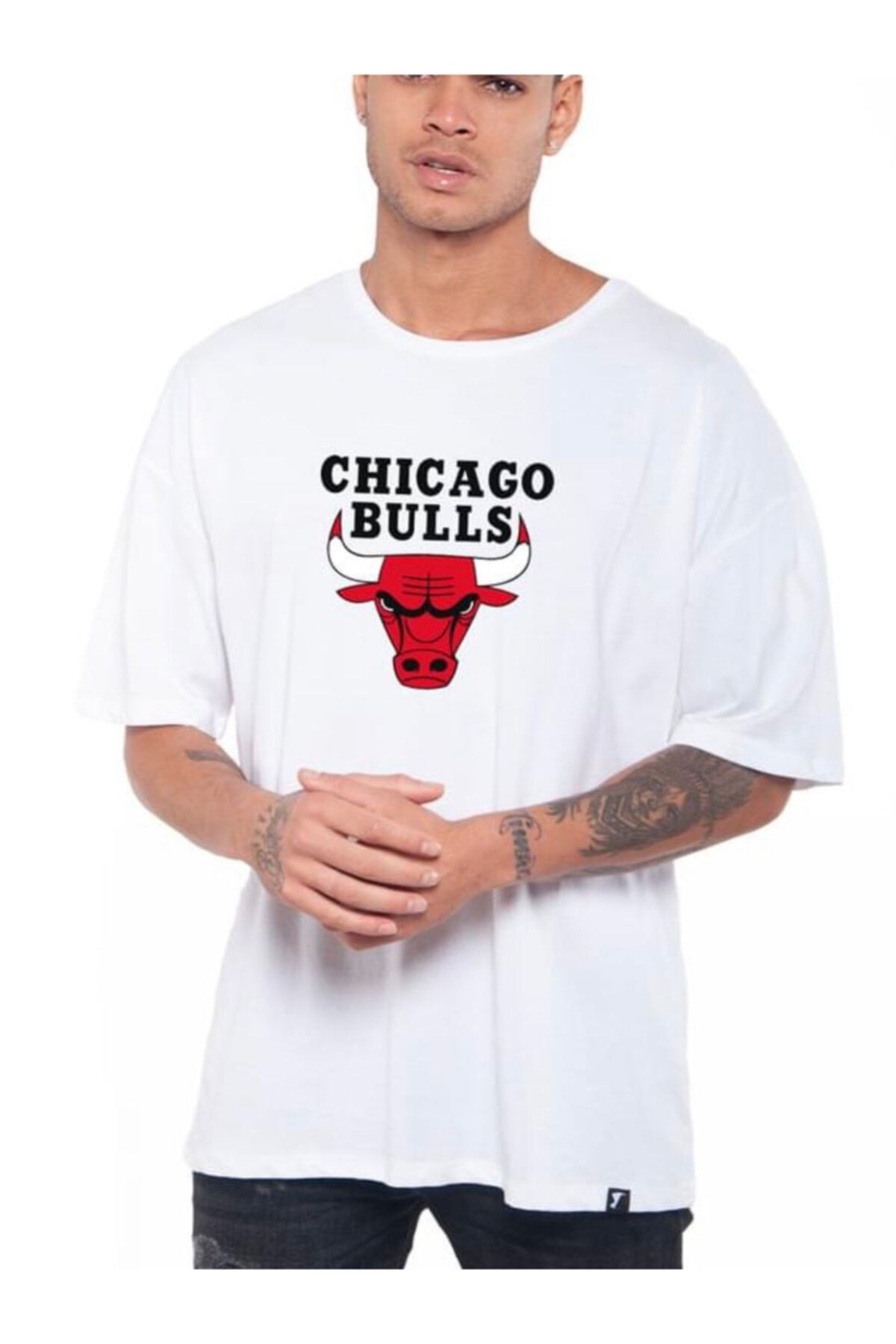 İnsane Minds Chigago Bulls Beyaz Renk Oversize Tshirt