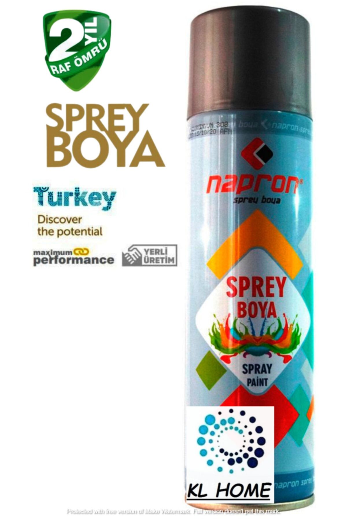 Napron Metalik Gri Sprey Boya 200ml Tam Dolu Paranızın Karşılığı Kl Home