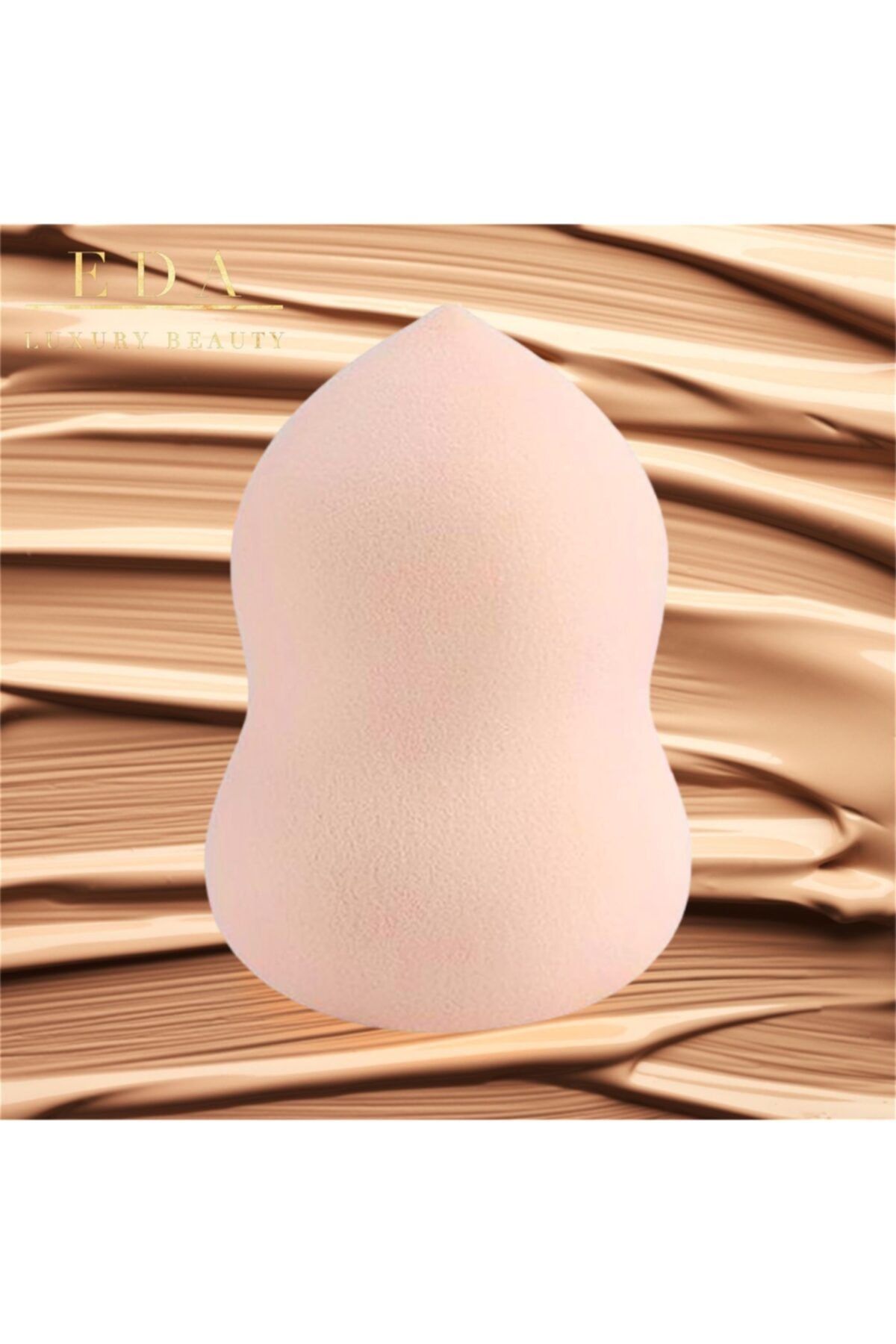 EDA LUXURY BEAUTY Nude Bej Makyaj Süngeri %100 Non Latex Blender Kontür Fondöten Ultra Soft Vegan Beauty Sponge