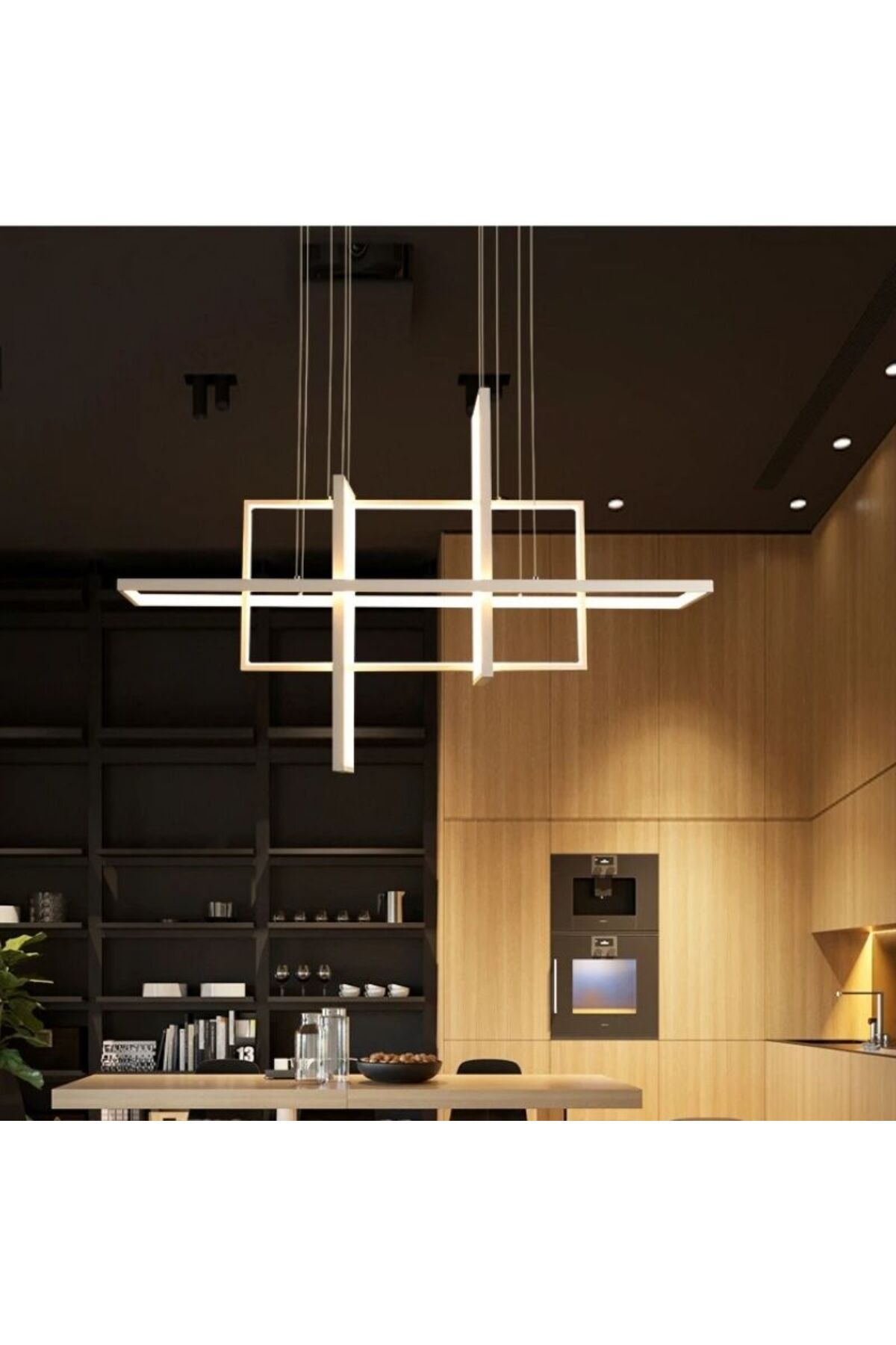 Avize Modern LED Avize Mutfak Yemek Odası Oturma Odası  Dikdörtgen Avize Geometrik Kare Kutu Tavan Avize