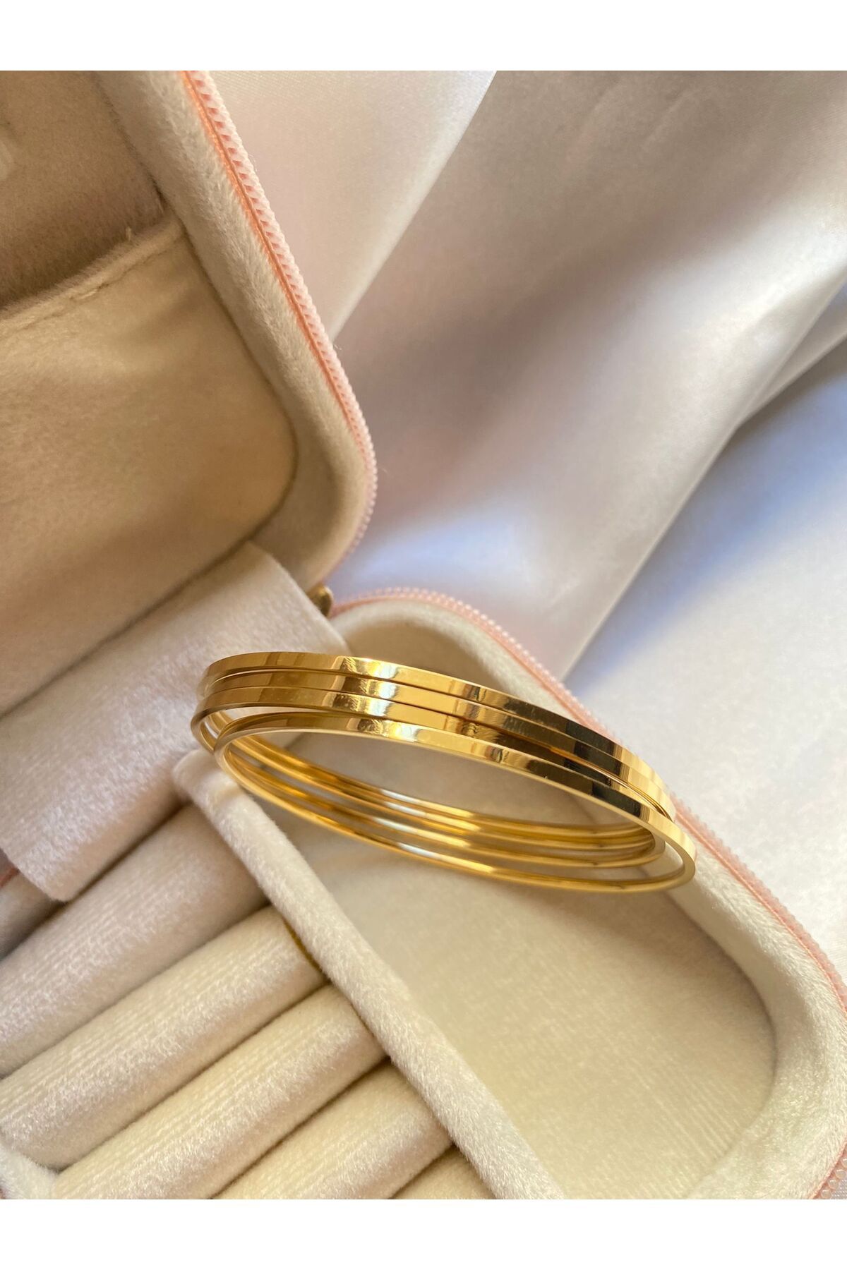 Ladefy Women's Slim Steel Bangle Set of 4 - Elegant & Stylish