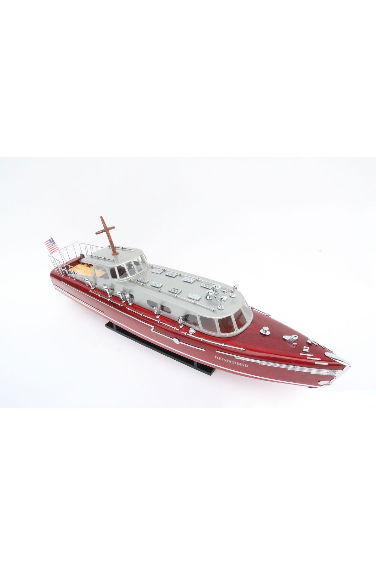 ITSOLD 1939 Hacker Craft Thunderbird Klasik Ahşap Sürat Teknesi Koleksiyonluk Model