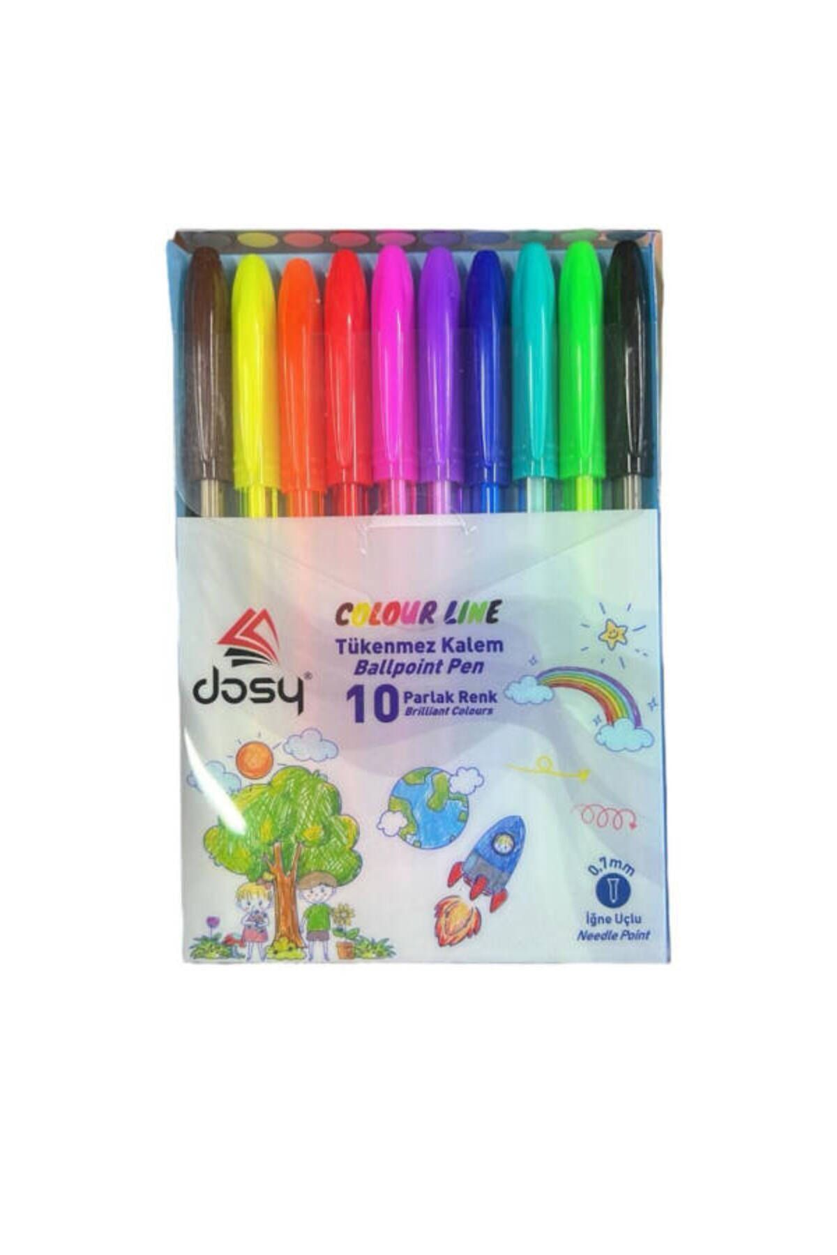 Dosy Colour Lıne 0,7Mm 10'Lu Karışık Tükenmez Kalem