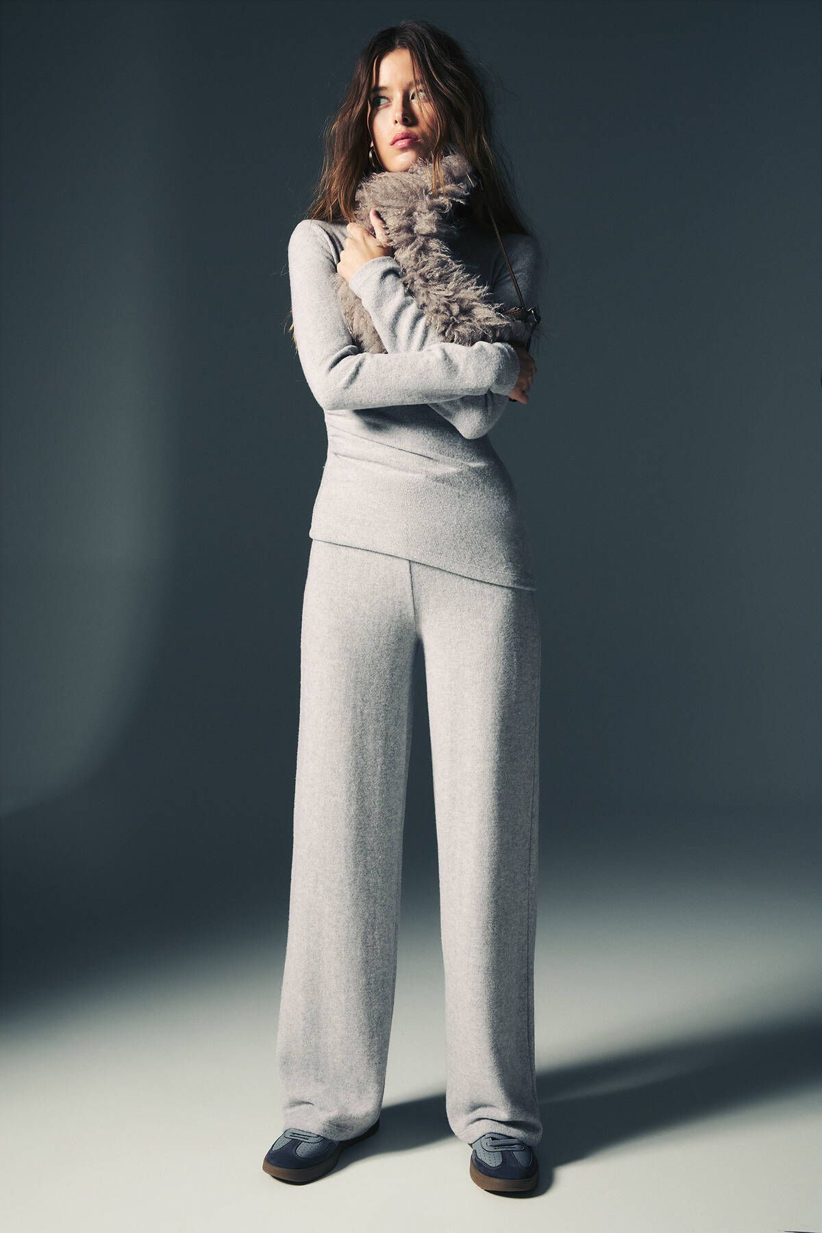 Pull & Bear Geniş paça örme pantolon