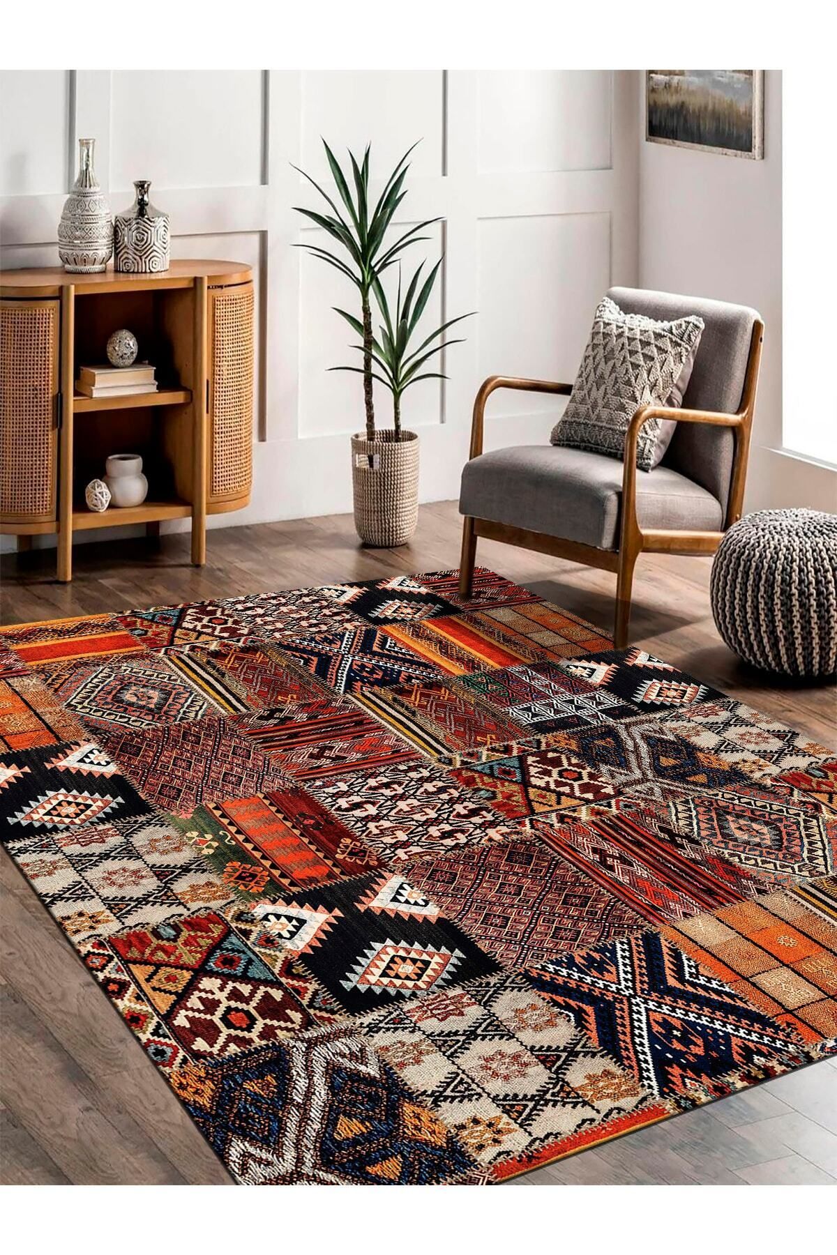 Genel Markalar Dijital Baskılı Kilim Model Makinede Yıkanabilir Kaymaz Taban Halı