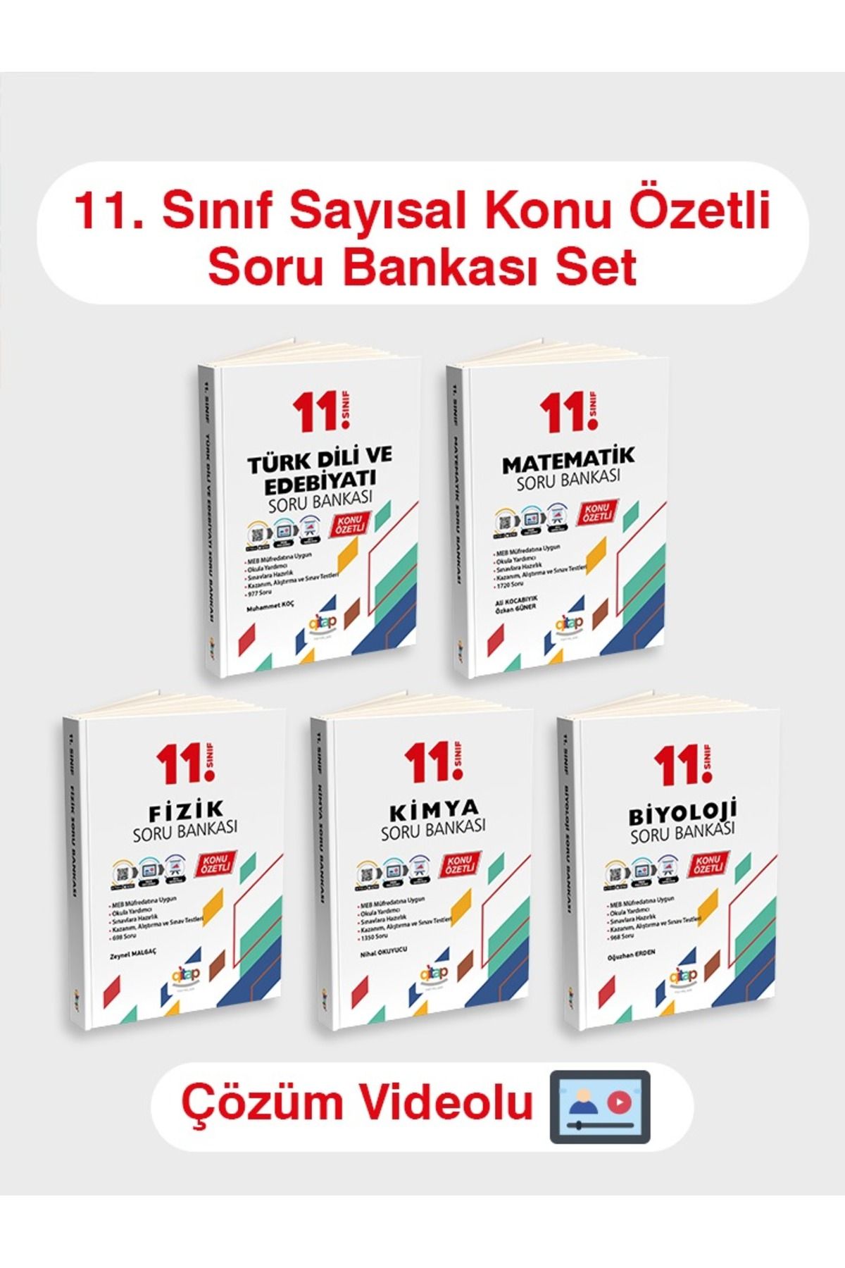 qitap Yayınları 11. Sınıf Sayısal Konu Özetli Soru Bankası Set (VİDEO ÇÖZÜMLÜ) 2024-2025