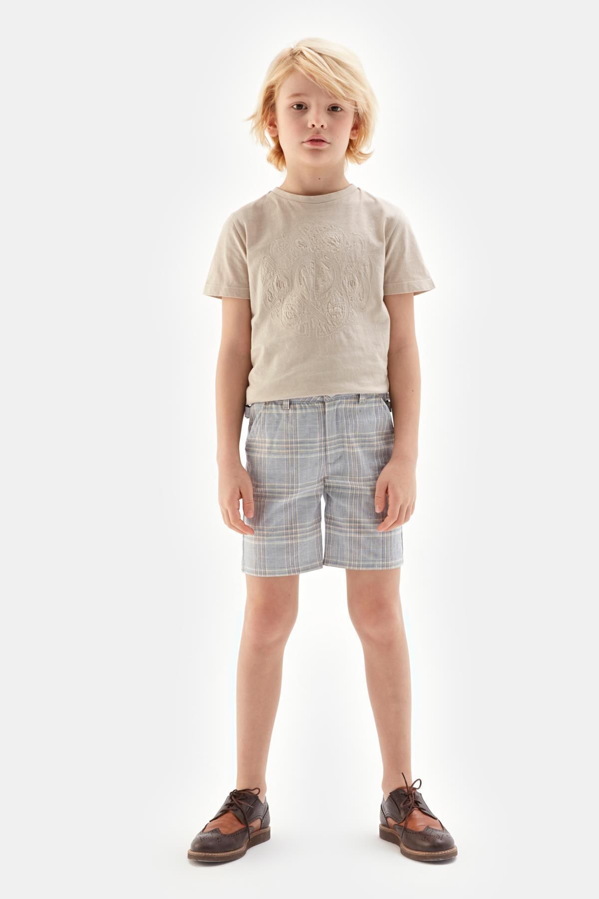 Nebbati Bg Store Erkek Çocuk Ekose Şort 23ss0nb3121