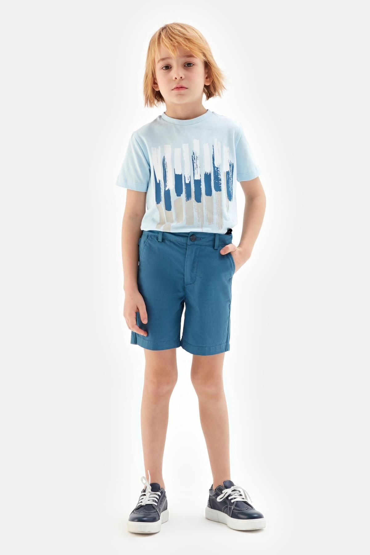 Nebbati Bg Store Erkek Çocuk Mavi Şort 23ss0nb3120
