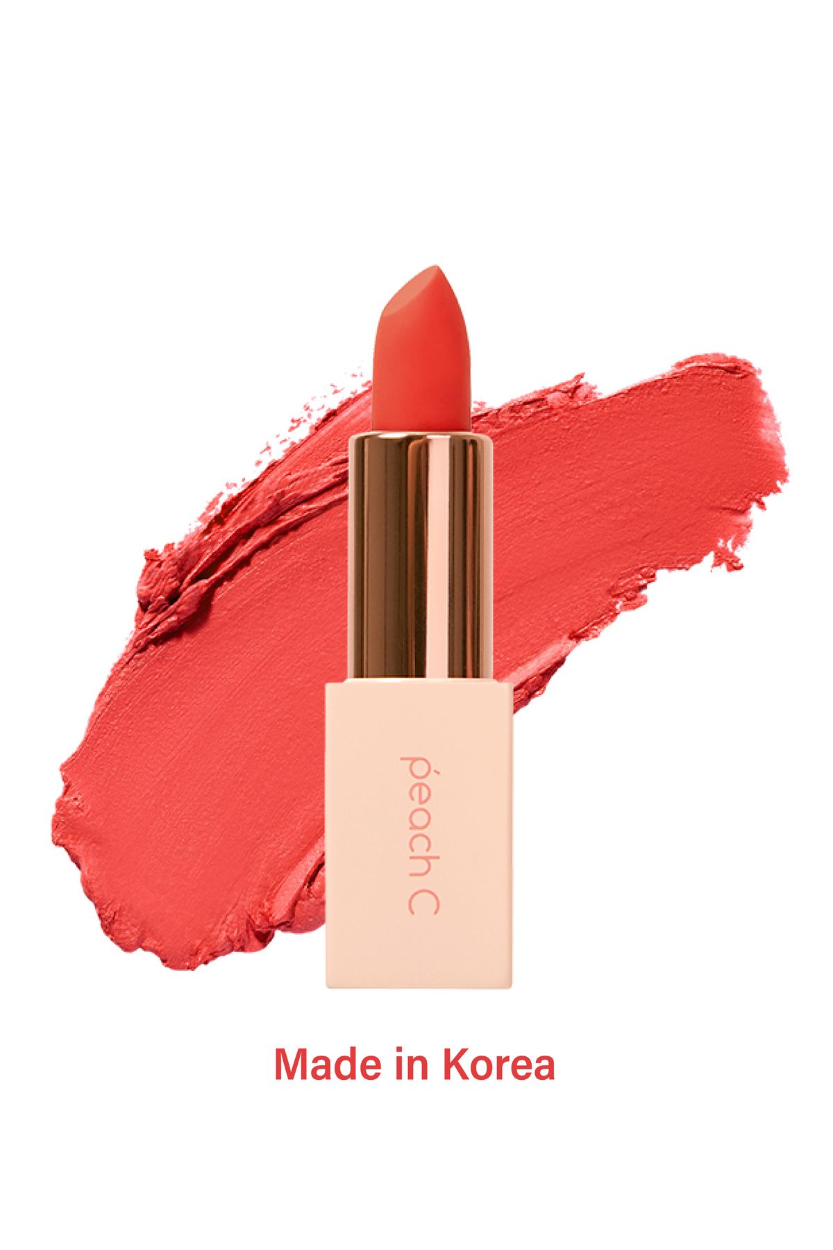 Peach C Easy Matte Lipstick - Doğal Görünümlü Mat Ruj - 04 Tangerine Red
