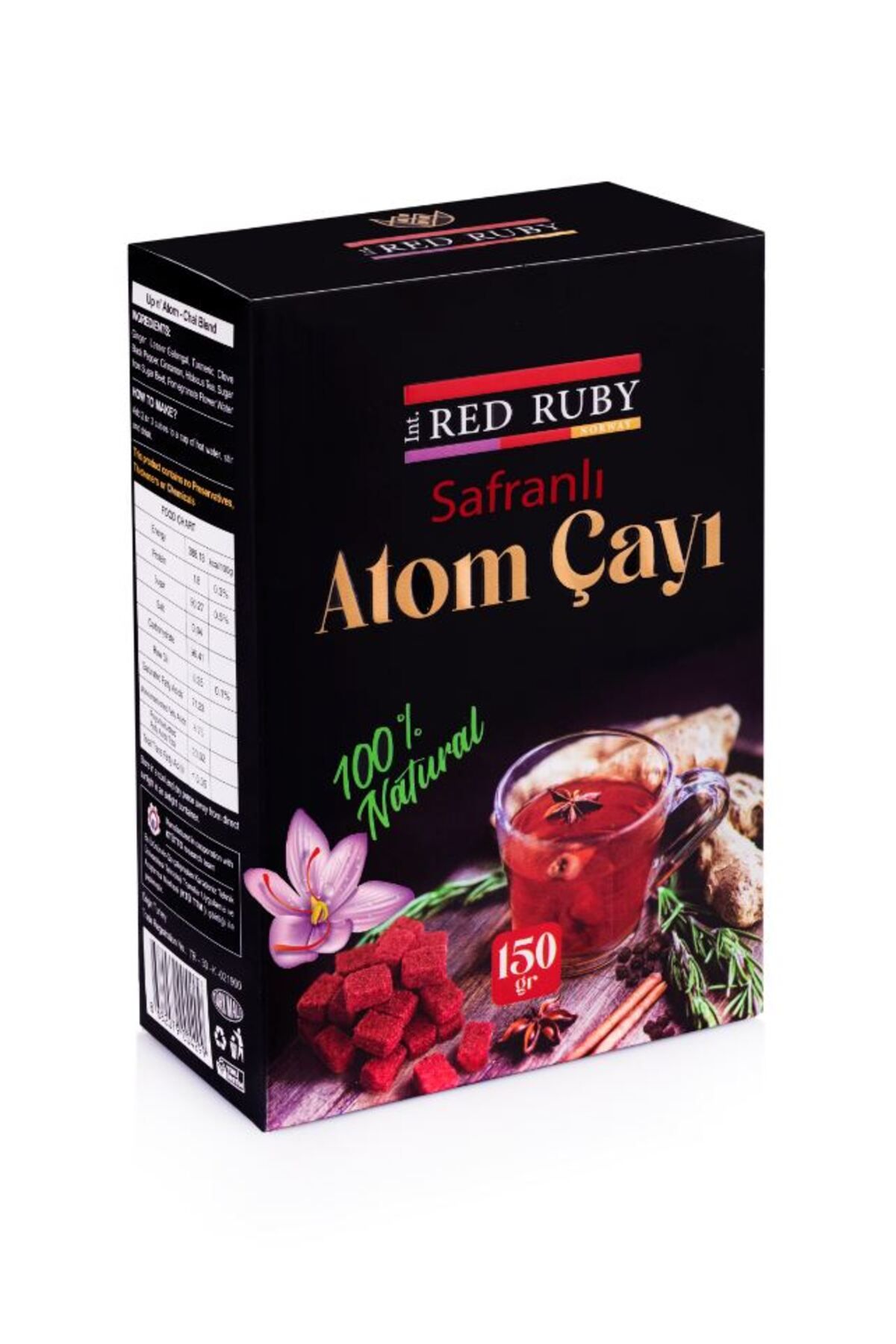 İnt Red Ruby Norway Organik Safranlı Atom Çayı 150 Gr