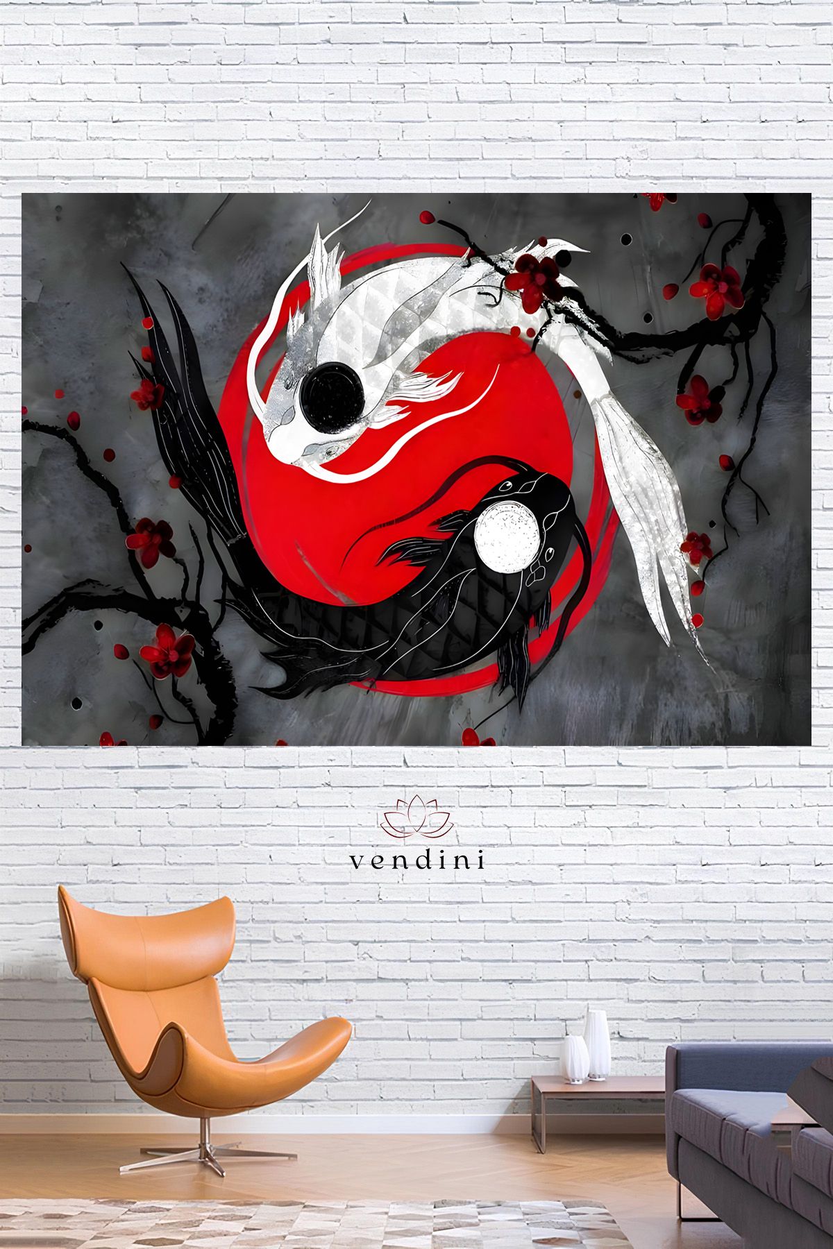 Vendini Ying Yang Felsefesi Duvar Örtüsü Duvar Halısı Wall Tapestry
