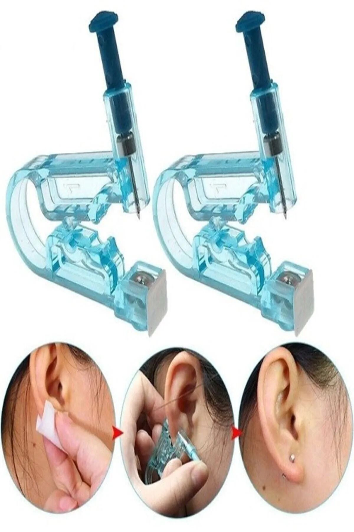 POINTTECH 2 Adet Kulak Delme Aparat Piercing Küpe Tabancası Aparatı Hijyenik Kulak Delme Kiti (2 ADET)