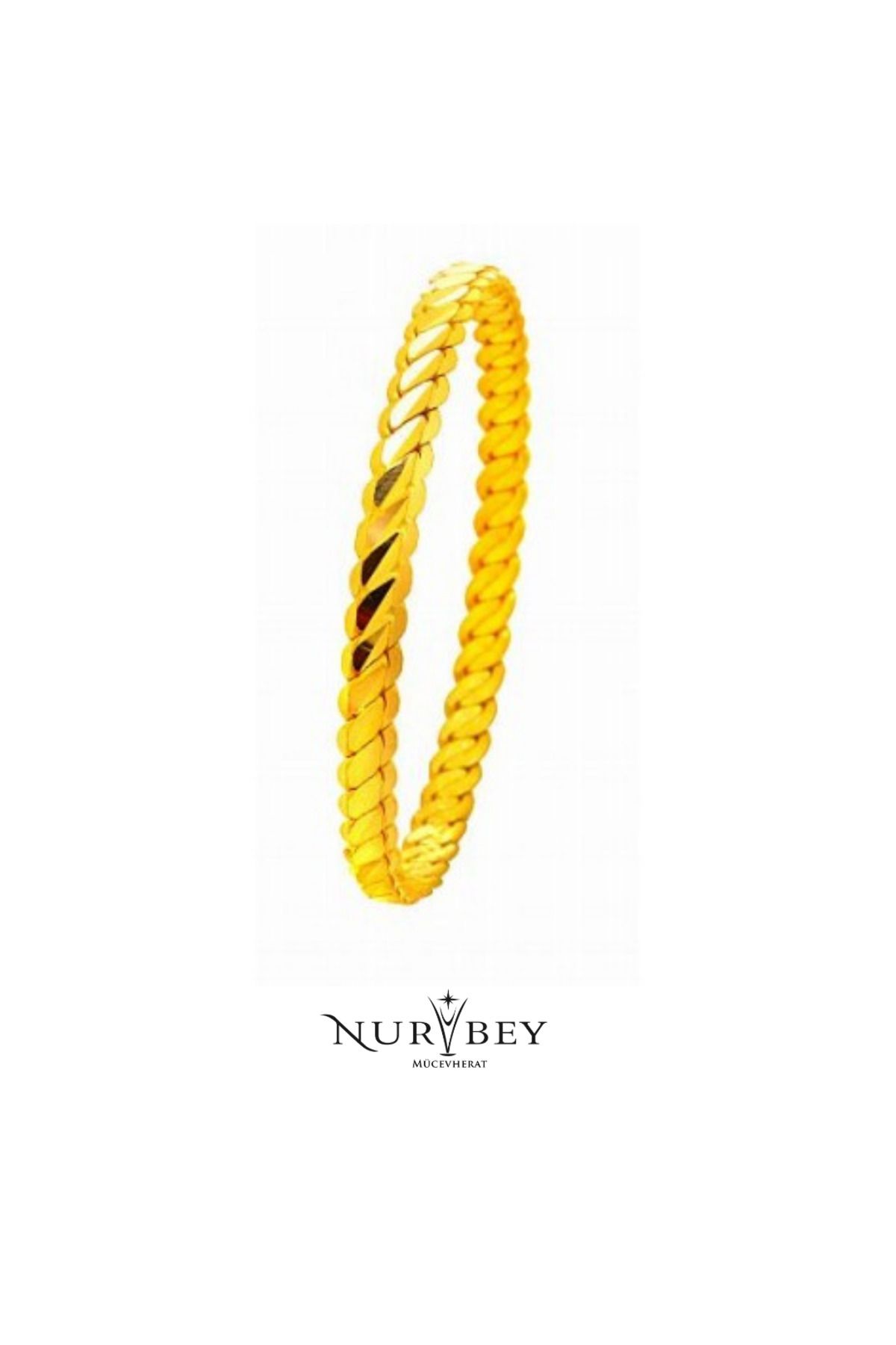 nurbey 10 gr (Gram) 3'lü ( ÜÇLÜ ) Burma Bilezik 22 Ayar Altın Yatırımlık Bilezik