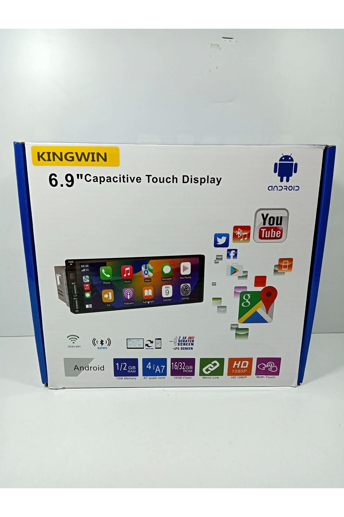 King Android Teyp – Car Play , 2GB Ram 32GB Hafıza – Tek Din Android Teyp