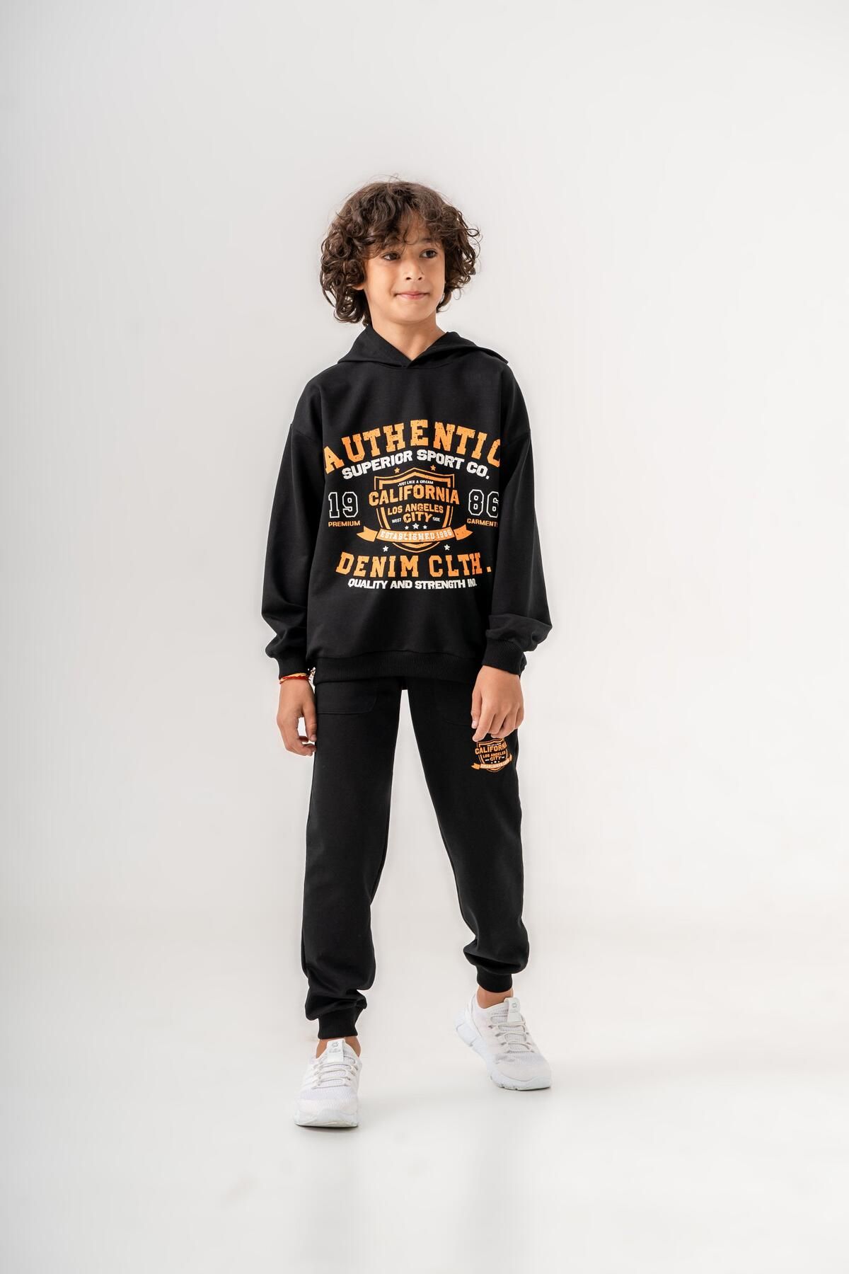 Mışıl Kids Authentic Denim Los Angeles City WestSide Erkek Çocuk Alt-Üst Eşofman Takımı