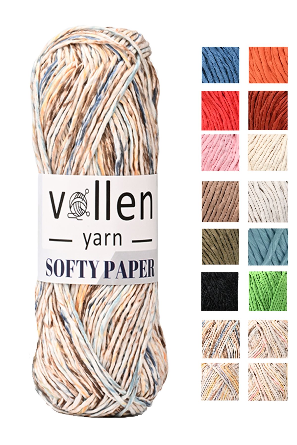 vollen yarn Yumuşak Rafya Kagit Ip,hobi Ipi,tığ Işi,el Örgü Ipi,çanta,supla Ve Şapka Ipi