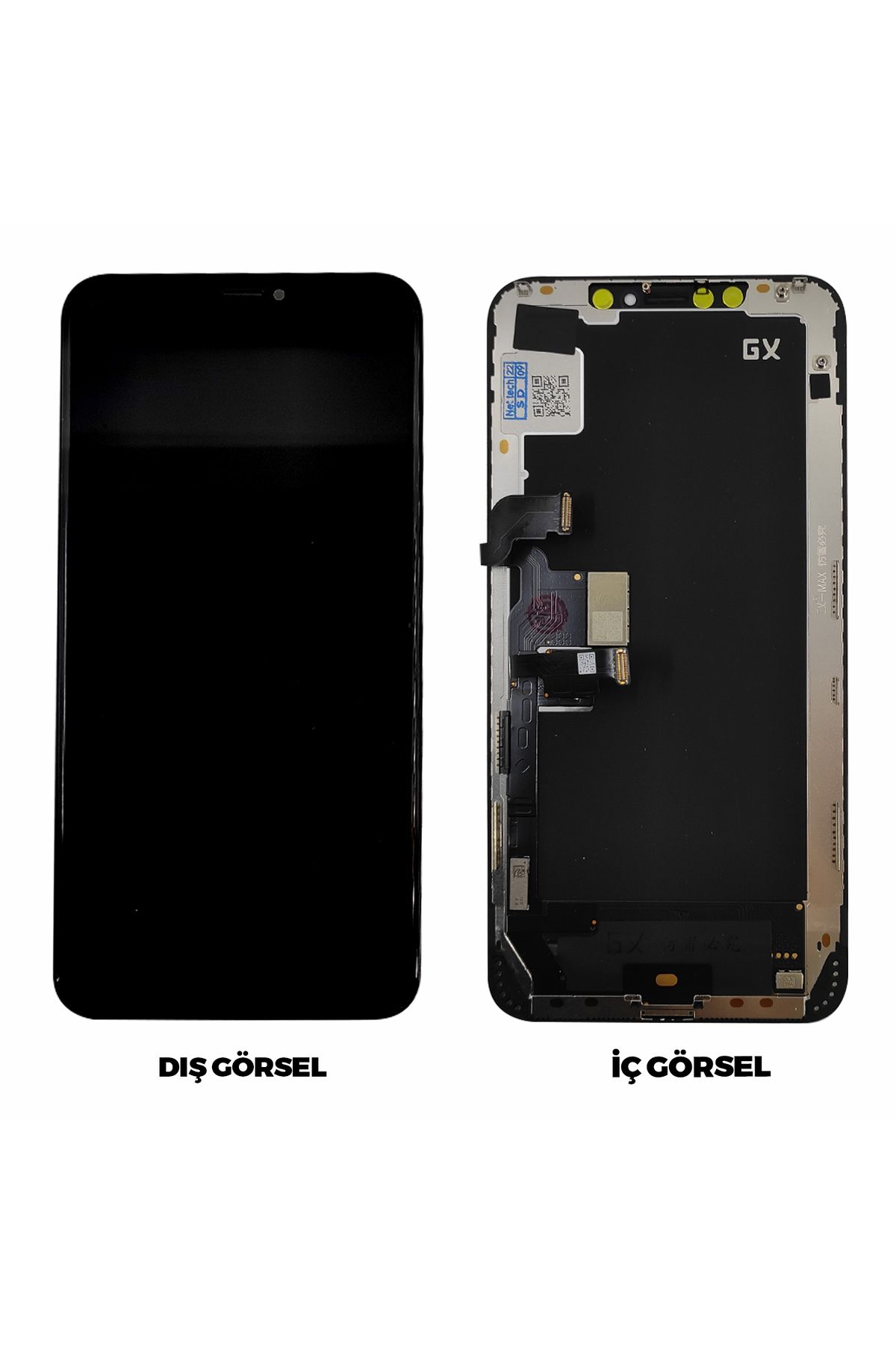 Teknonet Apple Iphone Xs Max Uyumlu Gx Oled Lcd Ekran Dokunmatik Lens Çıtalı - Siyah