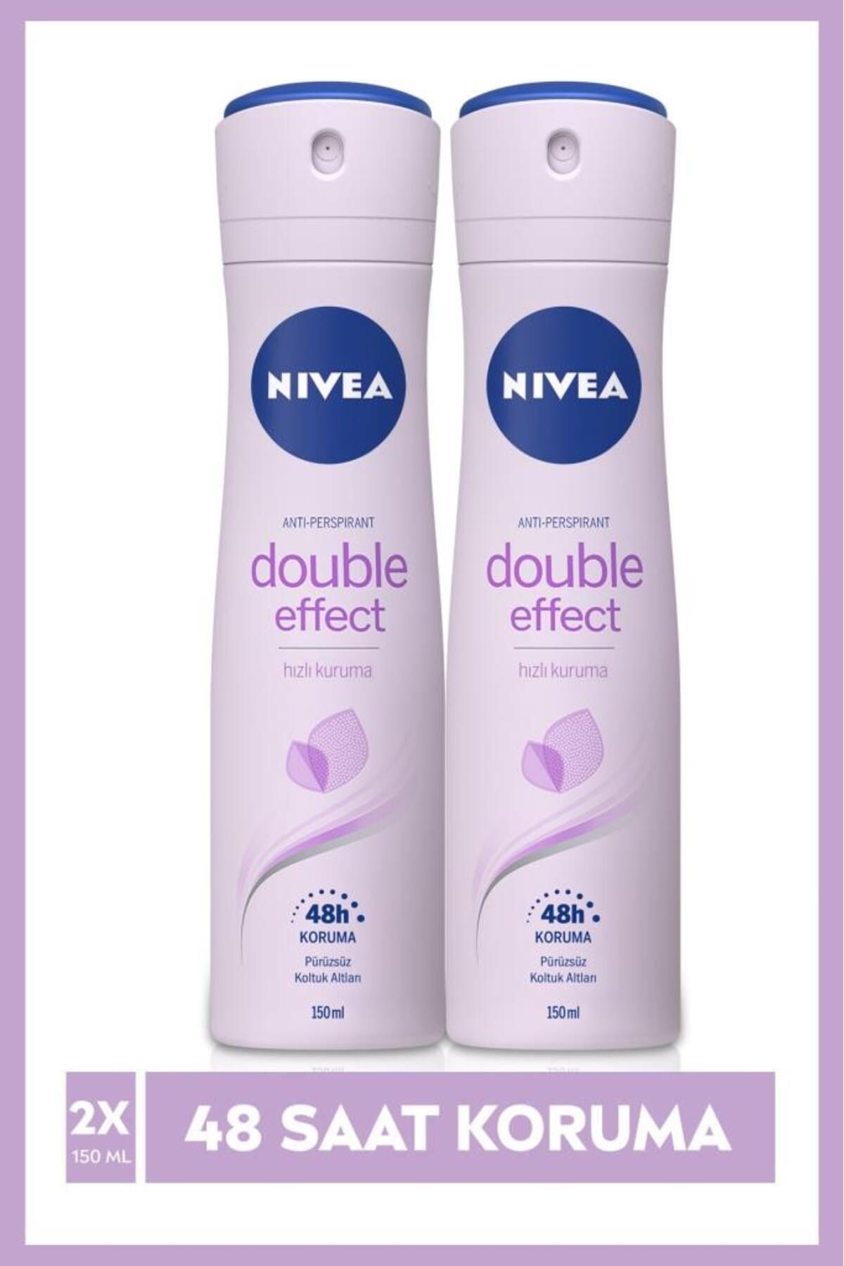 NIVEA Double Effect Mor Düşler Deosprey 150 ml 2'li Paket