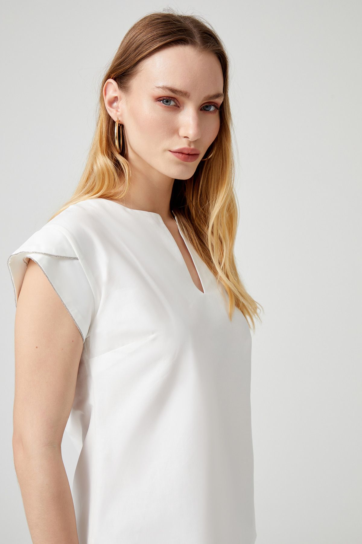 Naramaxx Kol Detaylı Poplin Bluz