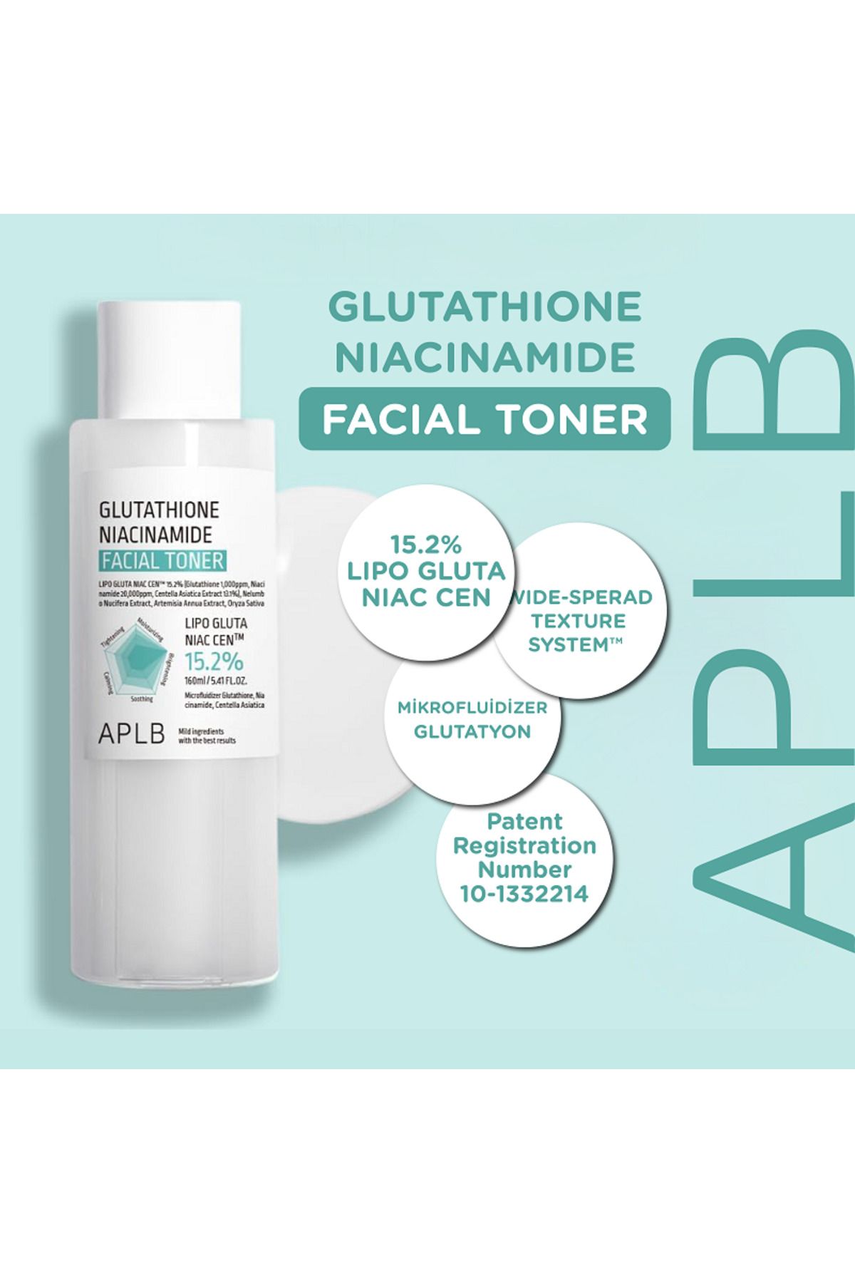 APLB Glutathione Niacinamide Facial Toner 160ml - Glutatyon ve Niasinamid İçerikli Tonik