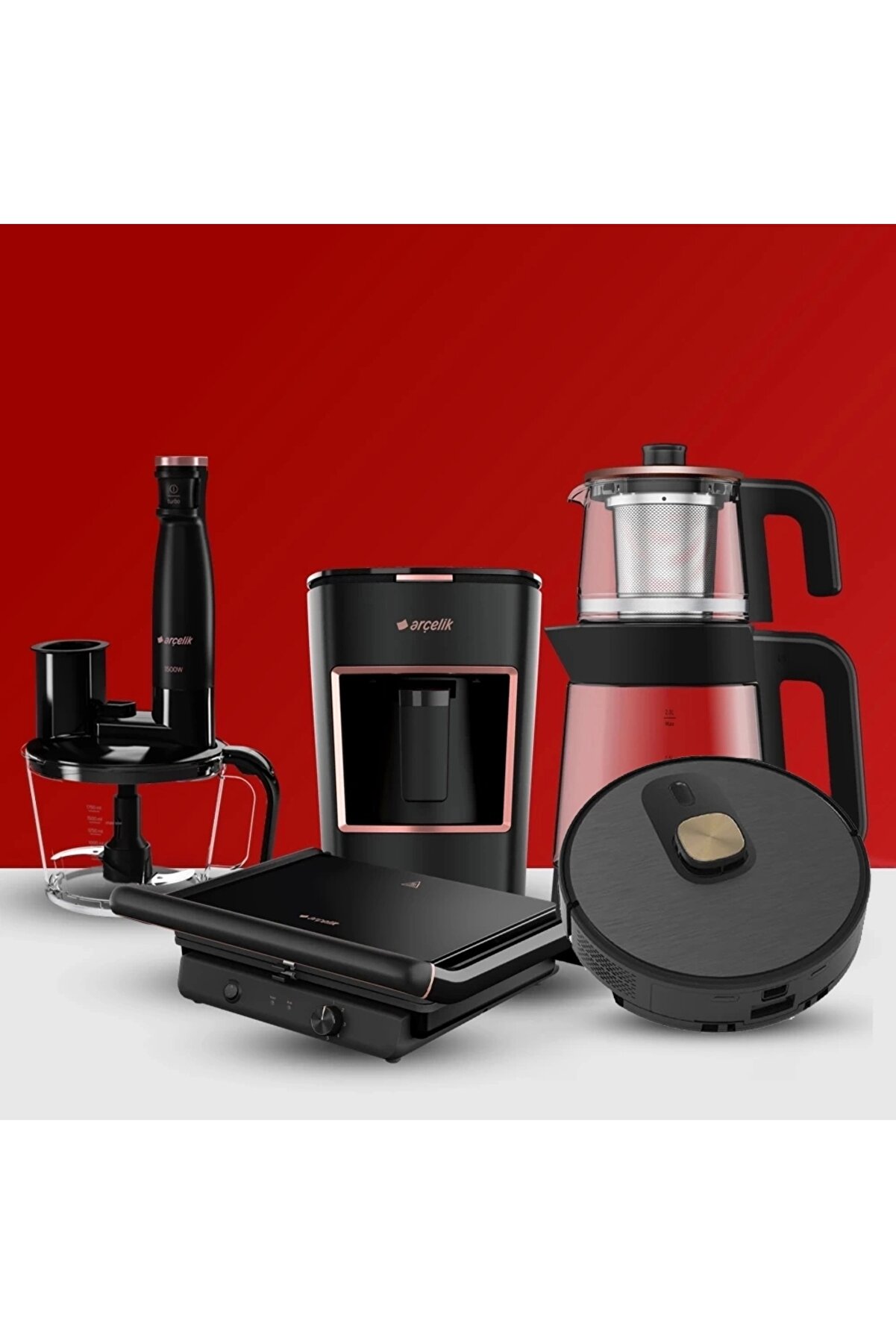 Küçük Ev Aletleri Siyah Mega Set Tm 6046 Cs - Cm 6964 S - Rhb 6050 S - K 3300 S - Rs 9131