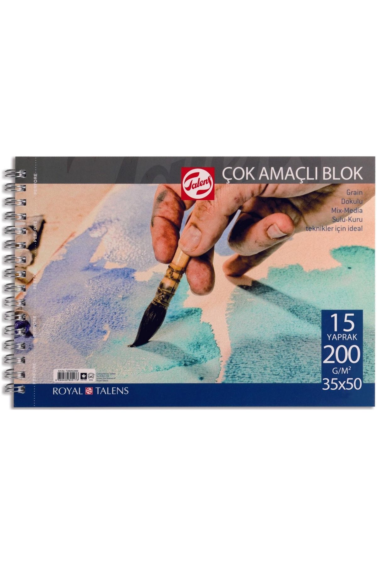 Talens 5015 Spiralli Resim Defteri 35*50 Boyutunda 200 Gr.