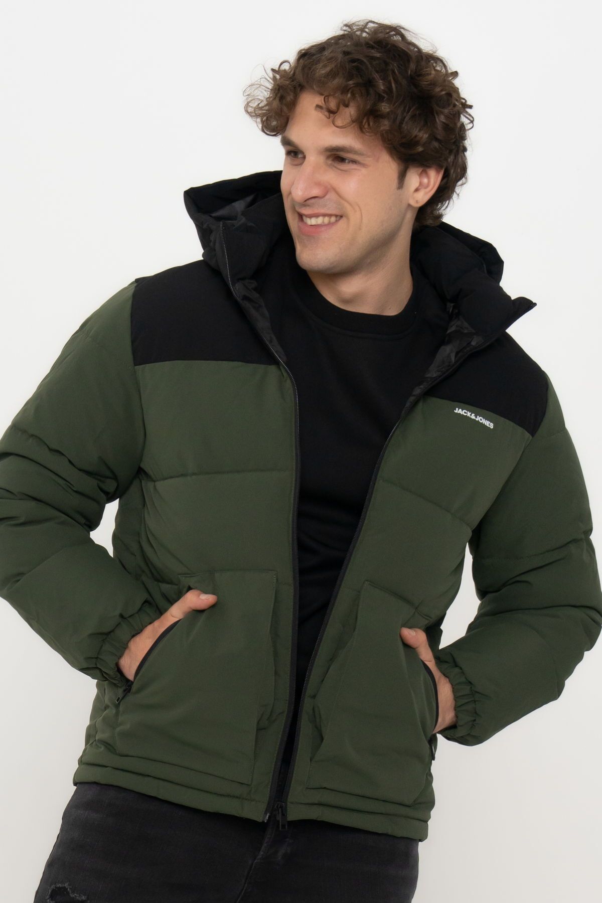 Jack & Jones Erkek Kapüsonlu Fermuarli Puffer Mont - Otto