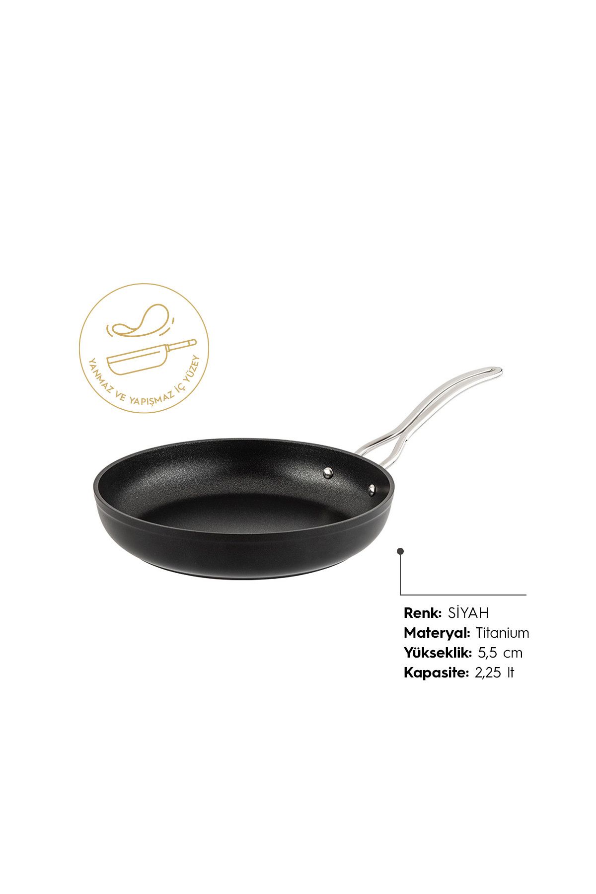 Nehir Titanium Siyah 26 Cm Tava