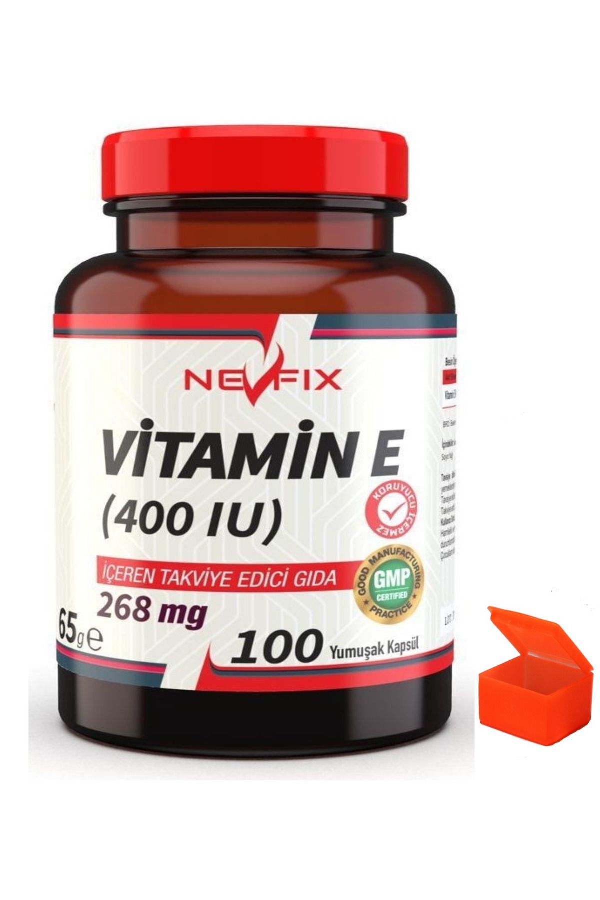 Nevfix Vitamin E 100 Kapsül Hap Kutusu