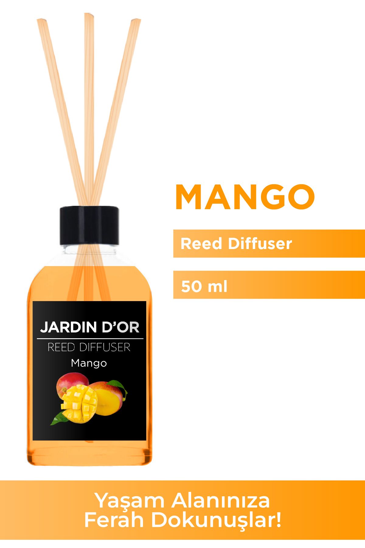 JARDIN D'OR Mango Reed Diffuser Mango Çubuklu Oda Kokusu 50ml 8681529302121