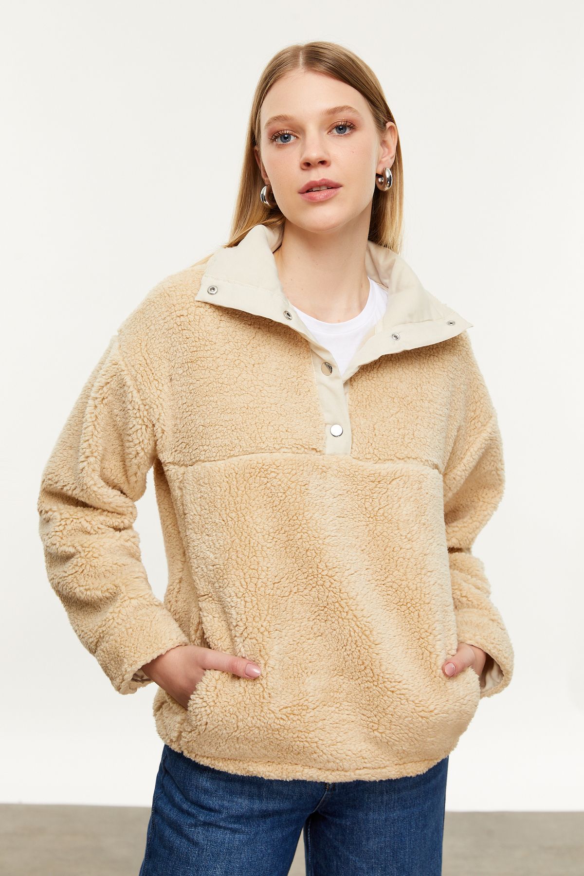 Mudo DİK YAKA PELÜŞ SWEATSHIRT