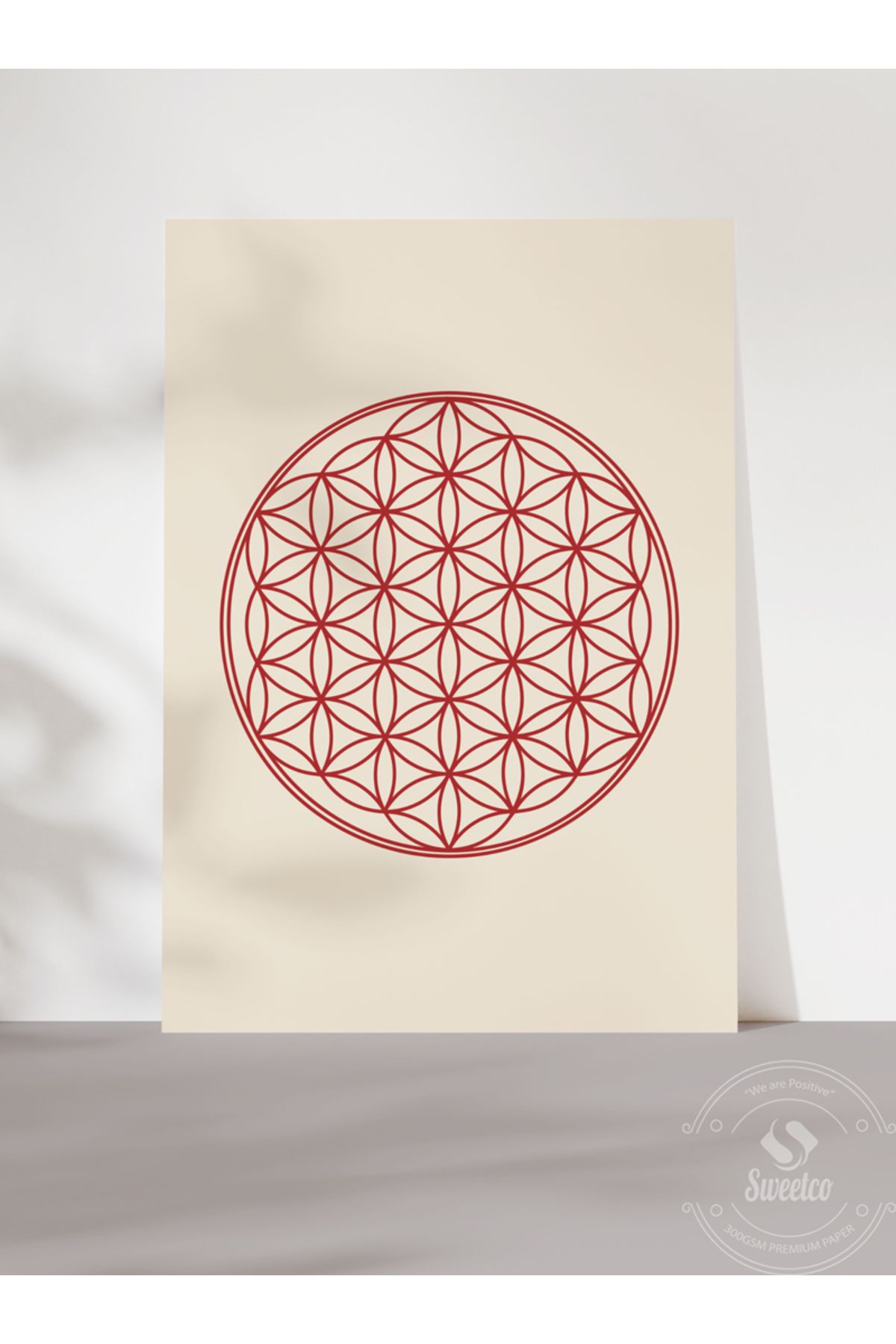 Sweetco Çerçevesiz Poster The Flower of Life I Feng Shui, Yaşam Çiçeği Çerçevesiz Poster
