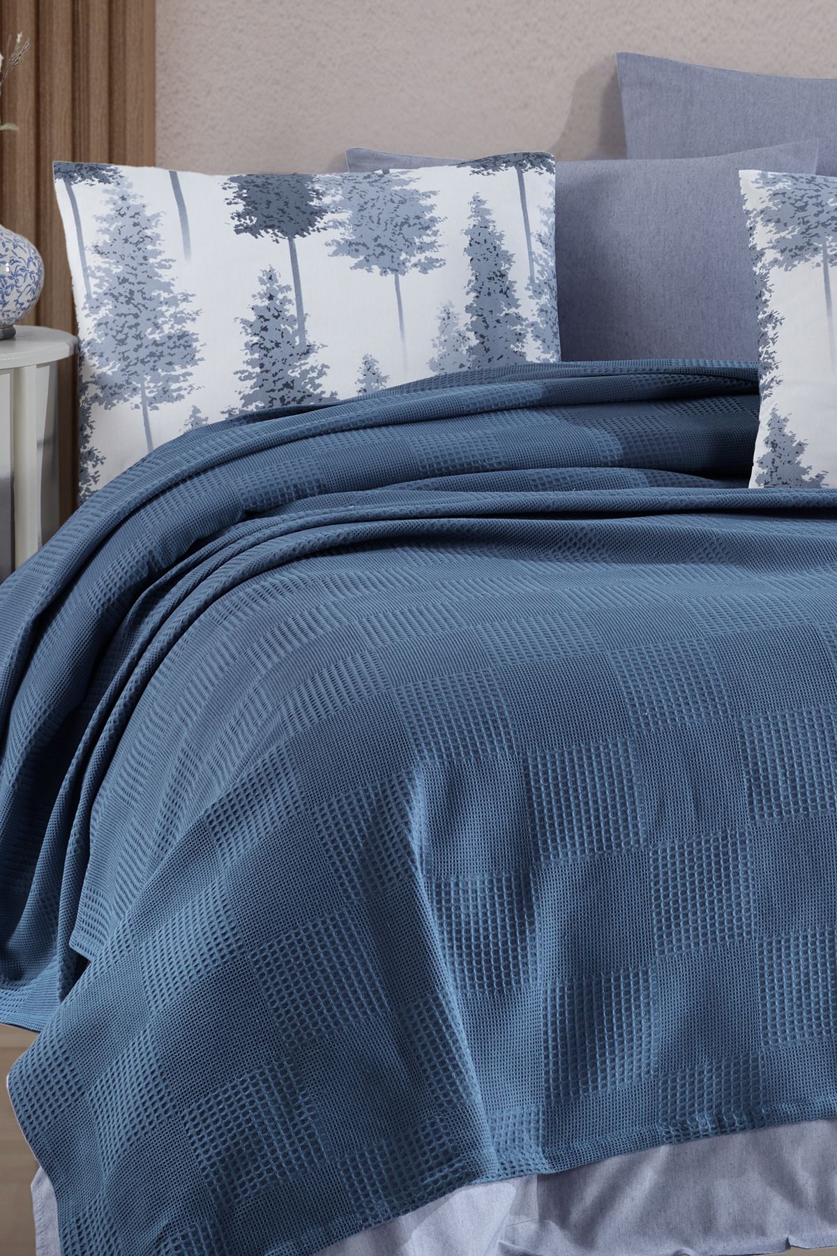 Enlora Home Color Pike Takımı Tek Kişilik Forrest Mavi