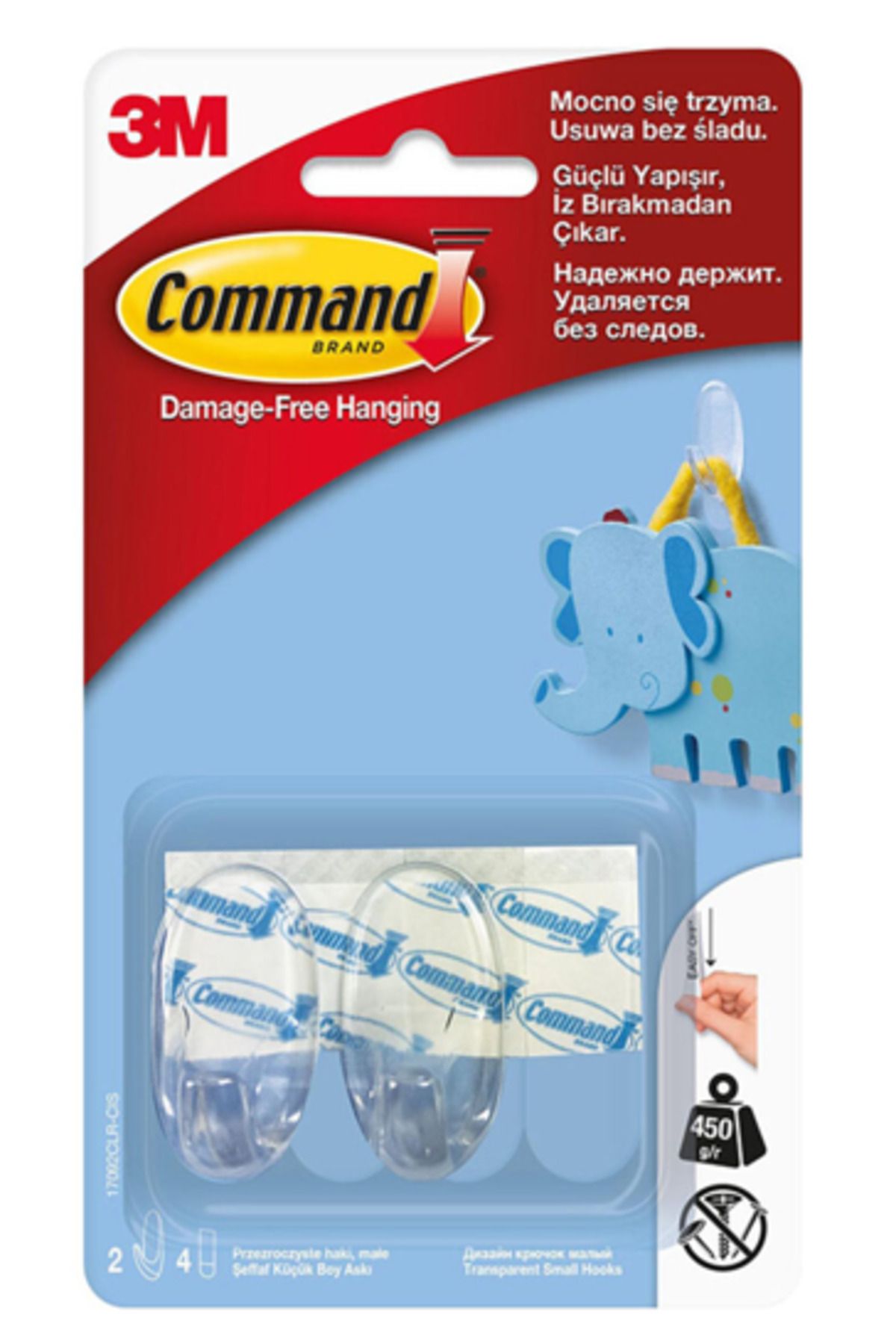 3M 17092 Command Küçük Boy Şeffaf Askı