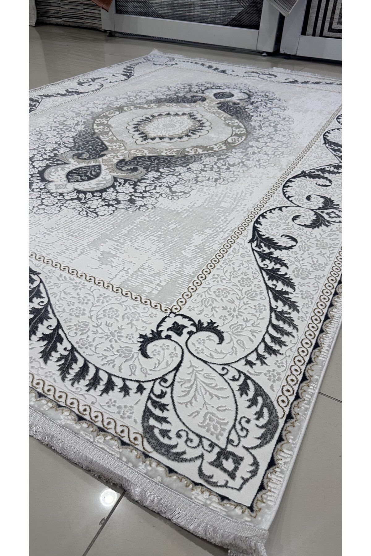 SAFYÜN Safyün Halı Kadife KF514 Gri 200 X 290