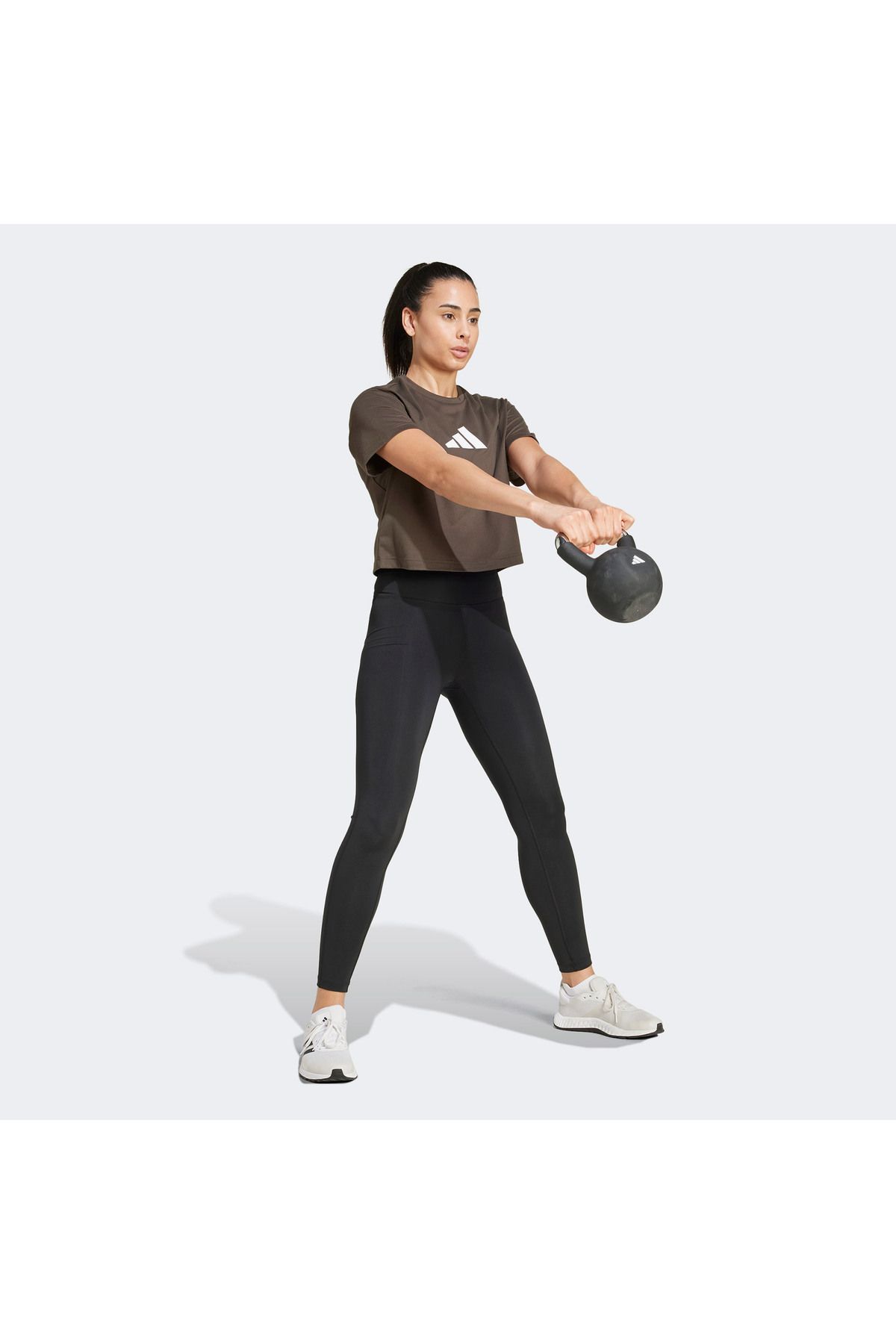 adidas Performance Big Logo Kadın Gri Antrenman T-shirt