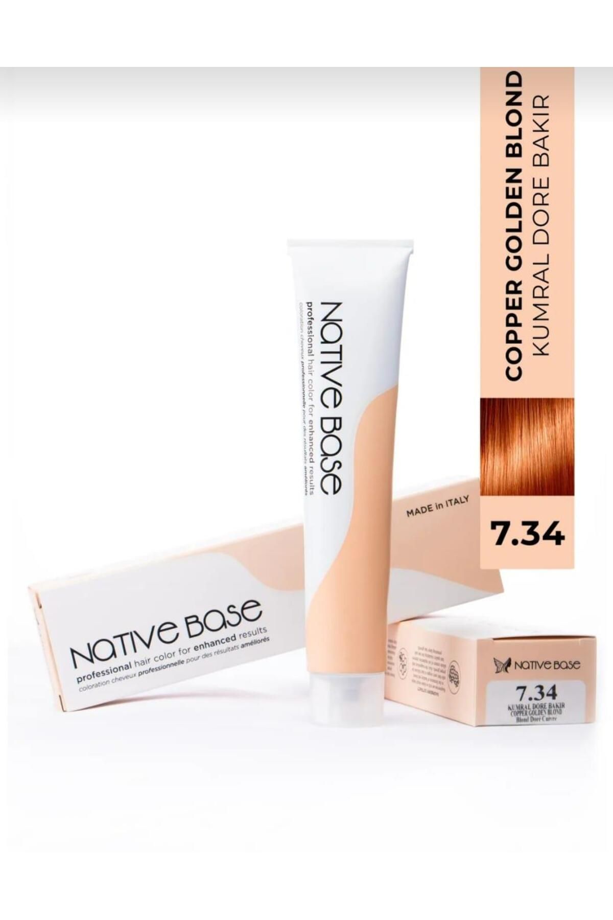 Native Base Saç Boyası 7.34 Kumral Dore Bakır 100 ml