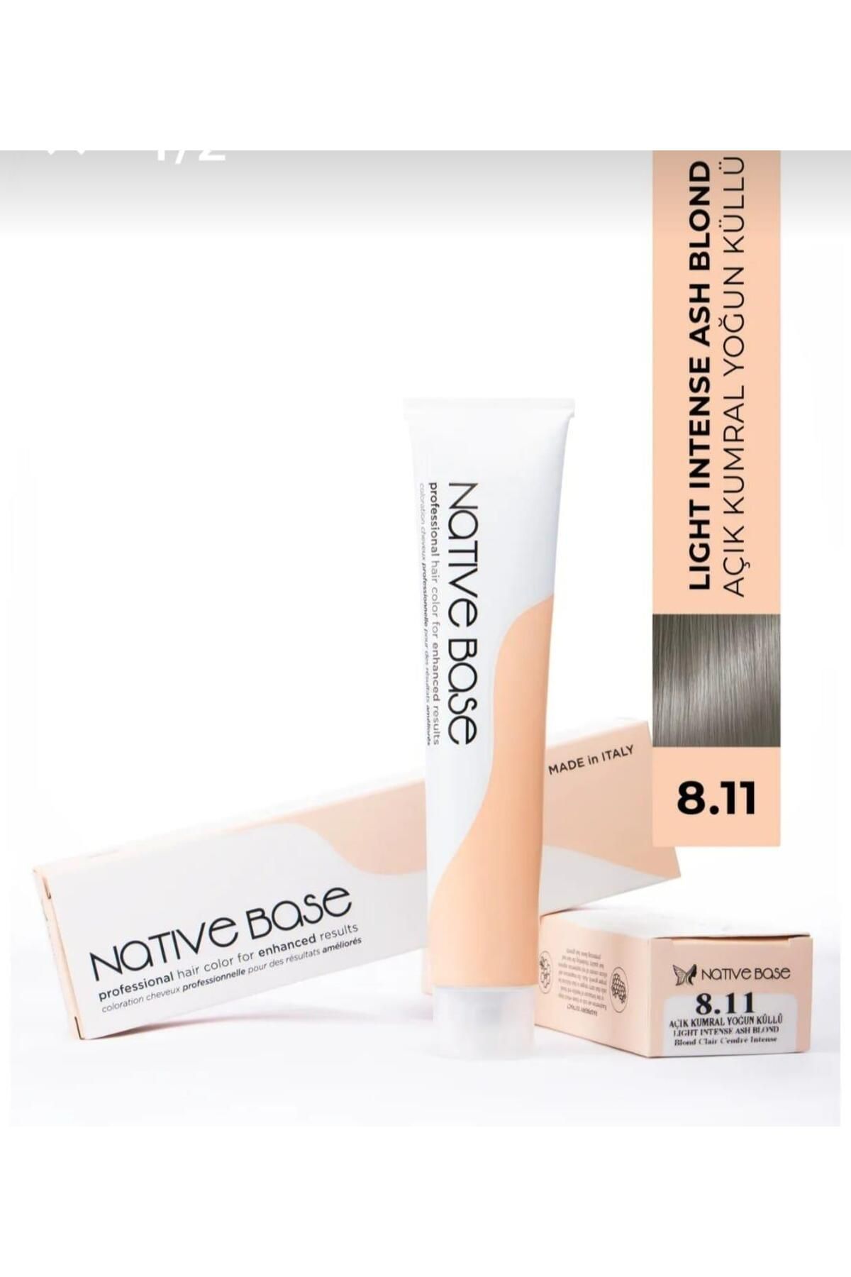 Native Base Saç Boyası 8.11 Açık Kumral Yoğun Küllü 100 ml