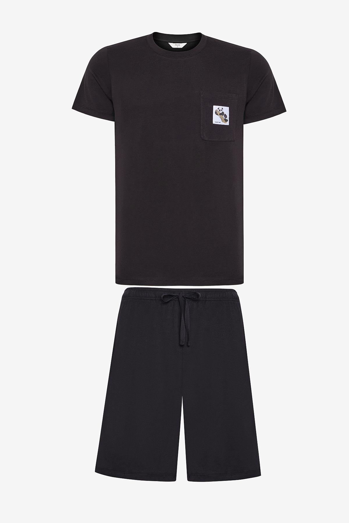 Penti Panda Siyah Şort Pijama Takımı