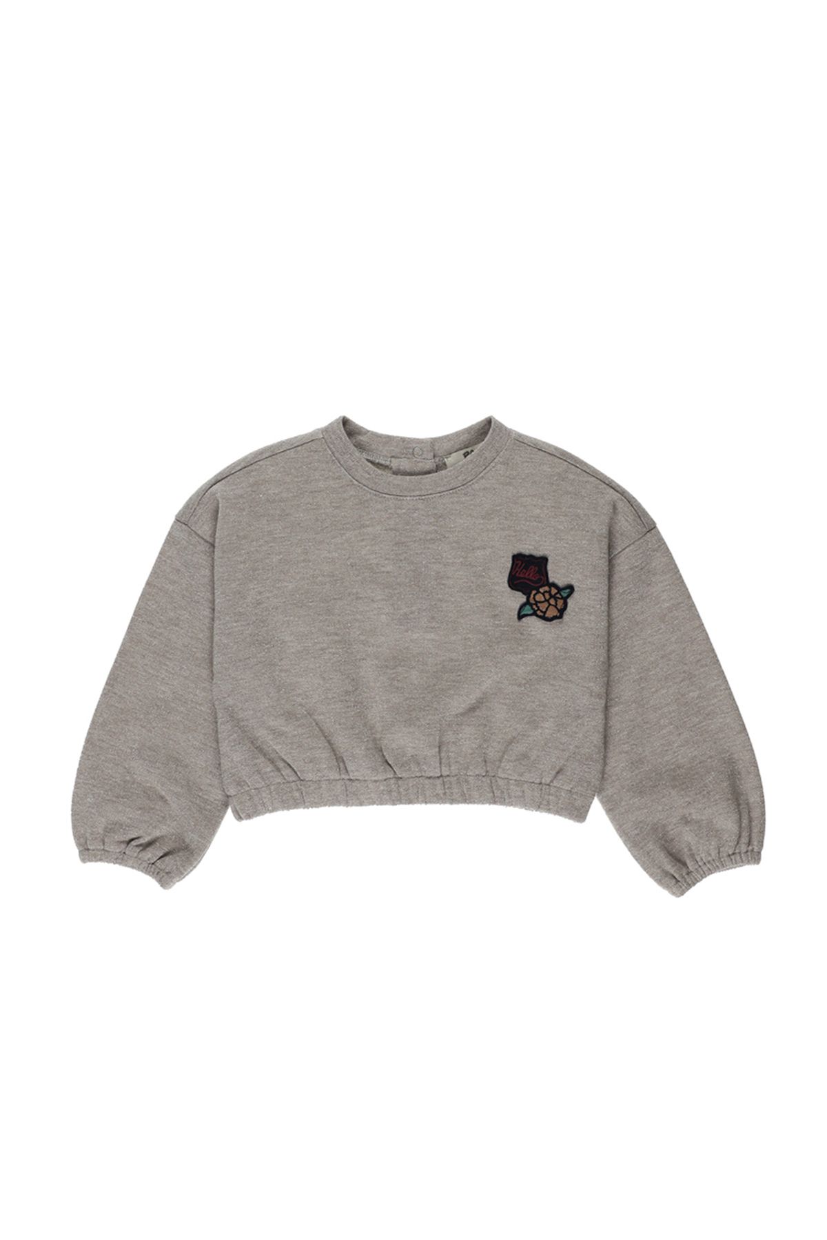 Panço Kız Bebek Crop Bej Sweatshirt