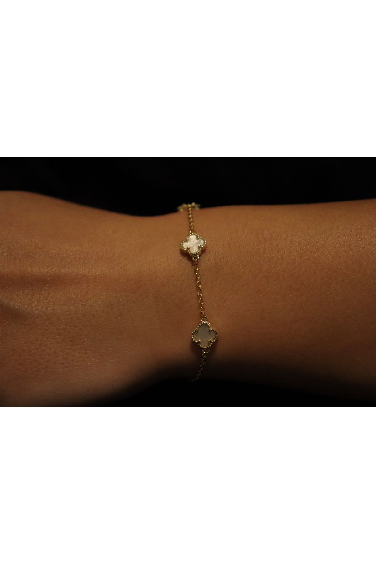 Missus 925 Gümüş Opal Taşlı Yonca Bileklik Van Cleef Model 001
