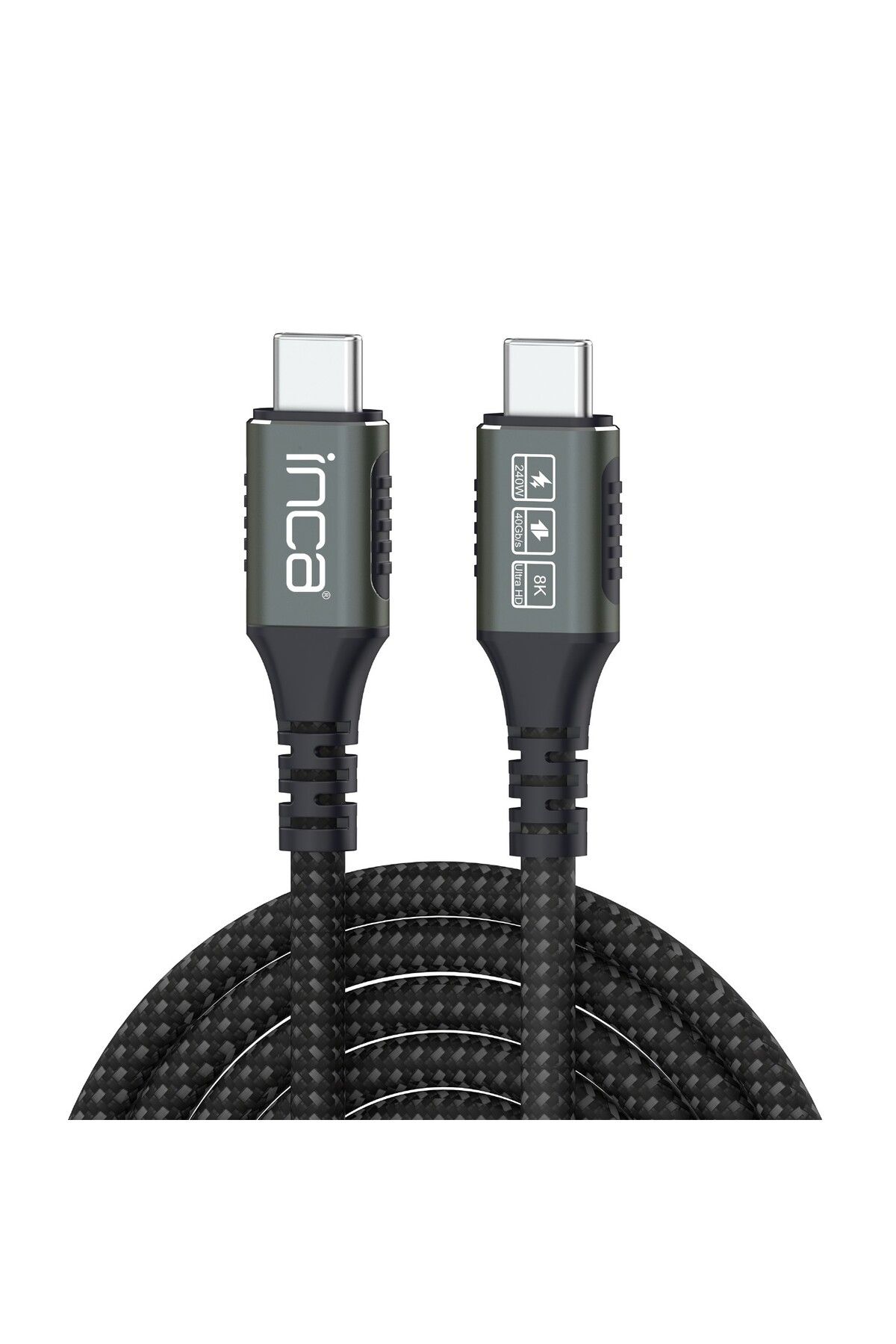 Inca Itct-40 Usb4 8k@60hz Thunderbolt 4/3 40 Gbps Pd240w Type-c To Type-c Kablo -1.0m